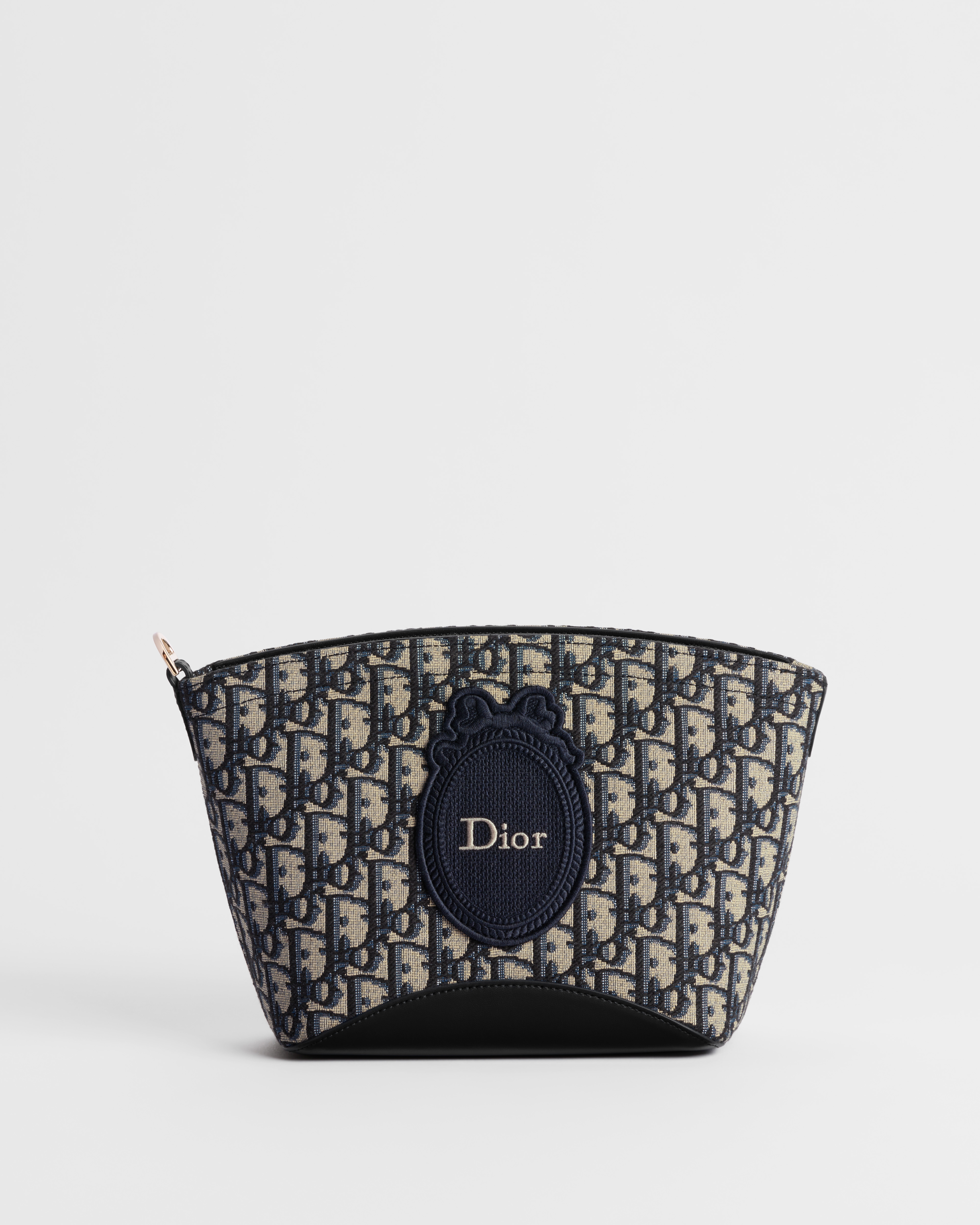 Middelgrote Dior Blooming-pouch Blauw Dior Oblique-jacquard en geborduurd Dior Médaillon E01