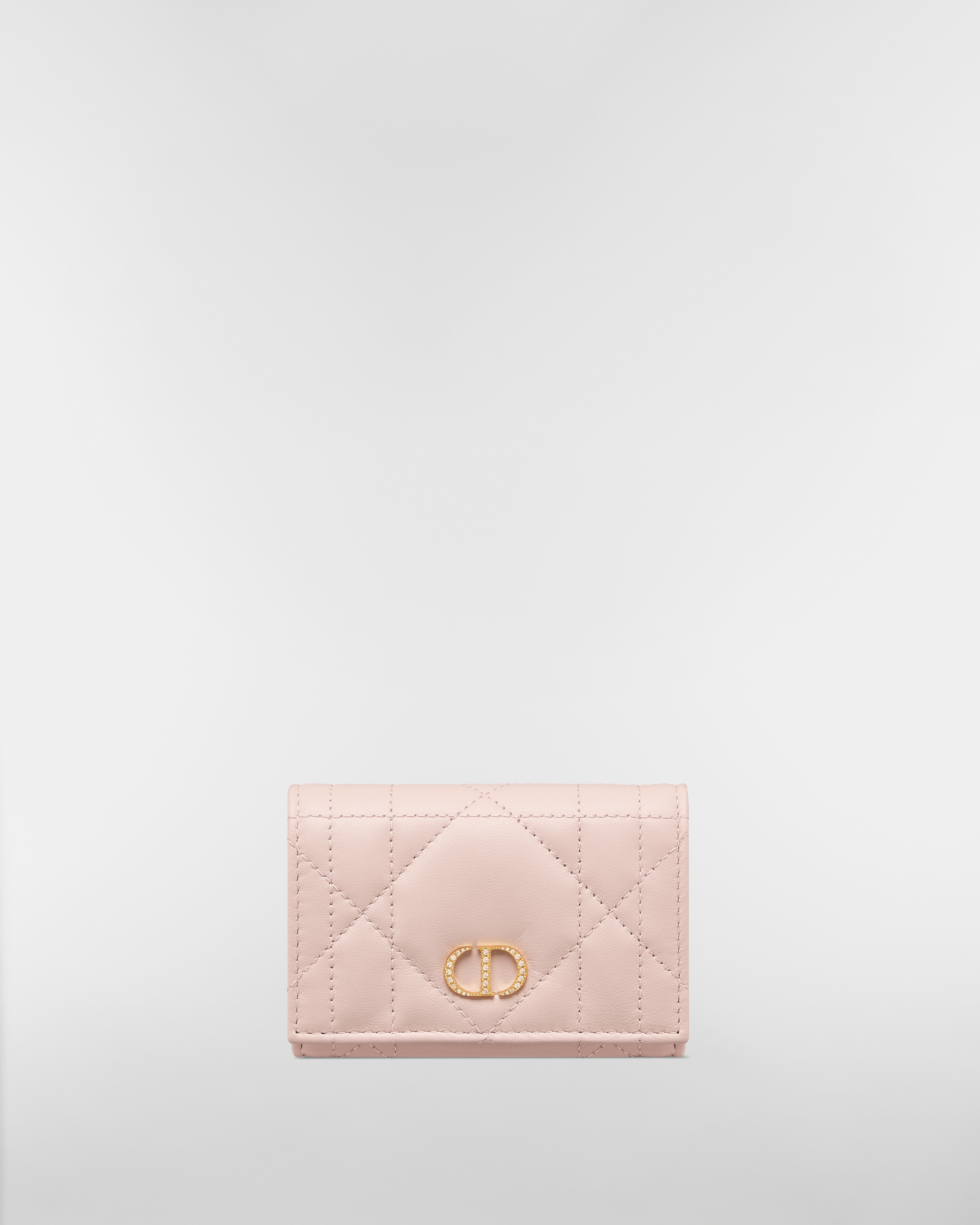Dior Caro Glycine Wallet with Crystals Powder Pink Macrocannage Lambskin E01