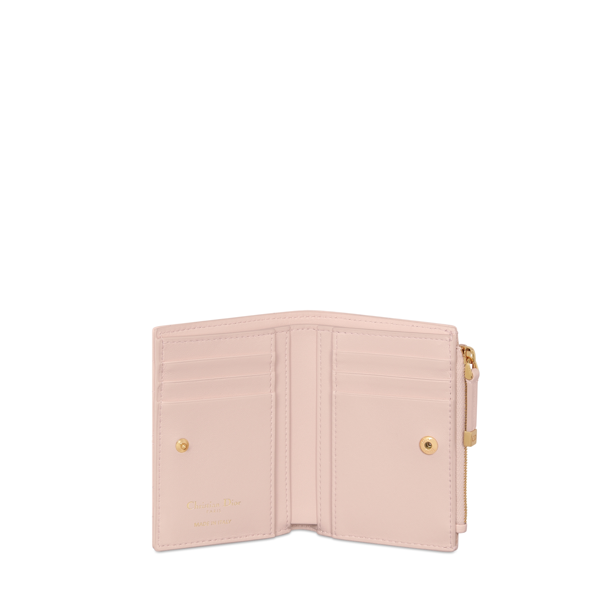 Dior Caro Dahlia Wallet with Crystals Powder Pink Macrocannage Lambskin E07