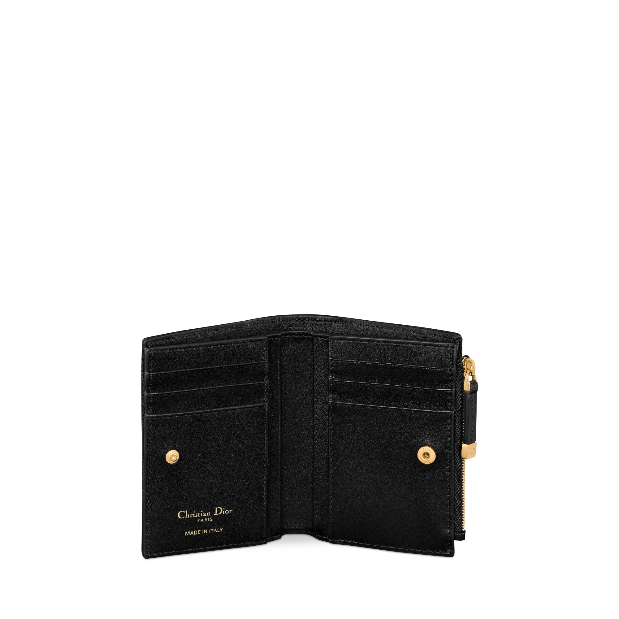 Dior Caro Dahlia Wallet with Crystals Black Macrocannage Lambskin E06