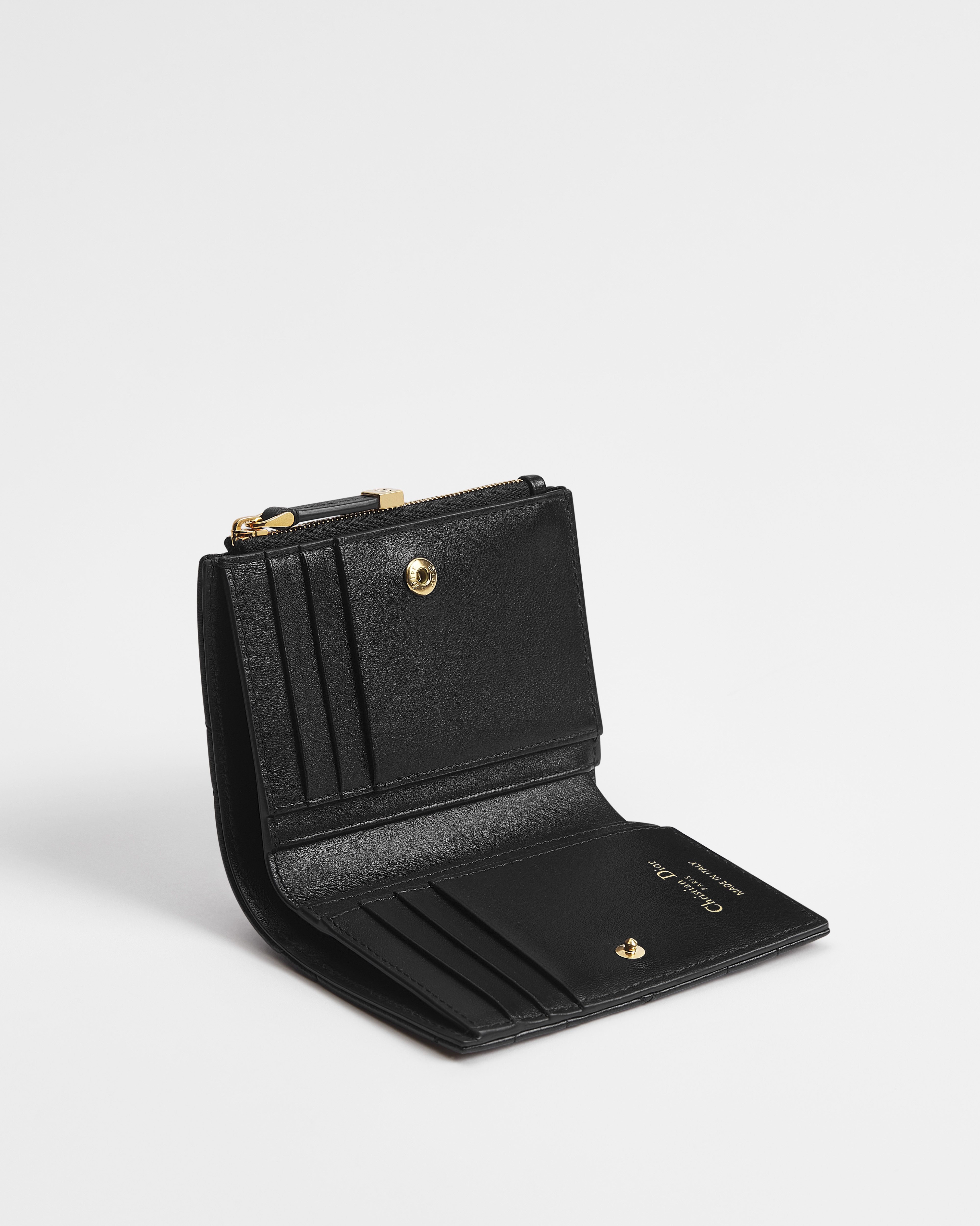 Dior Caro Dahlia Wallet with Crystals Black Macrocannage Lambskin E06