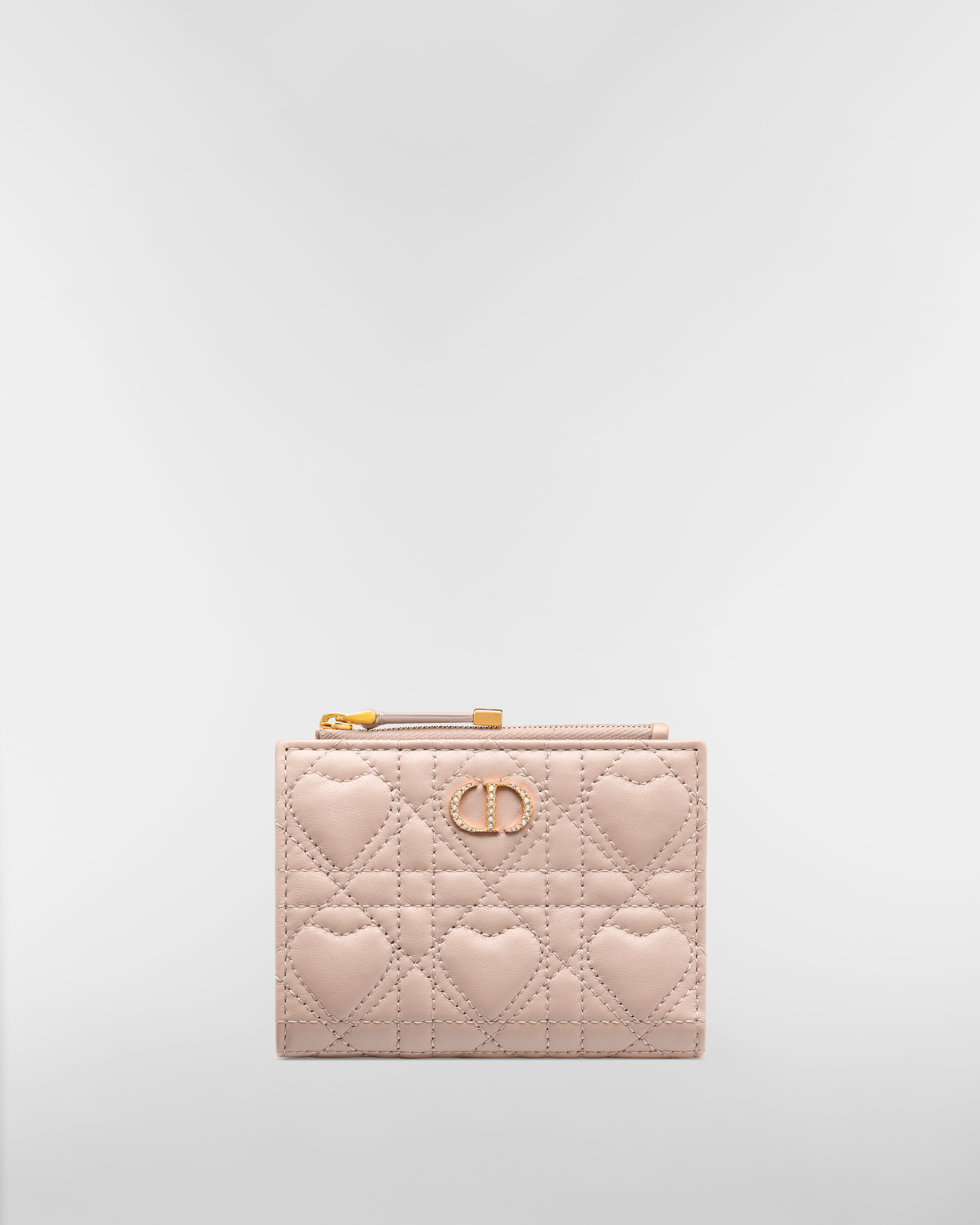 【日本限定】Dior Caro Dahlia ウォレット ハート カナージュ ラムスキン E01