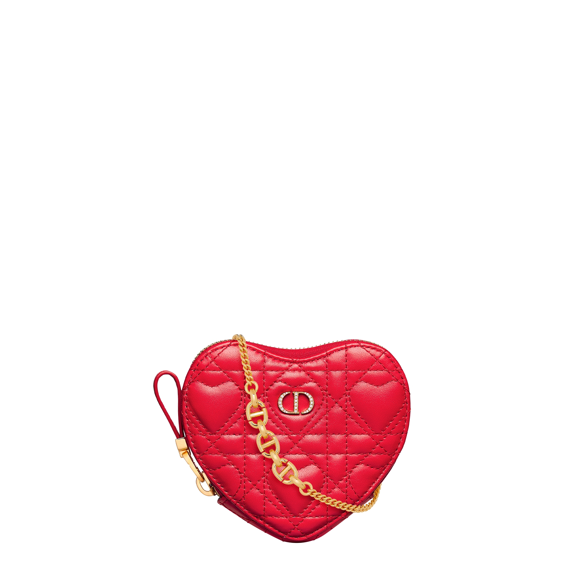  Monsignore Red Cannage Lambskin with Heart Motif