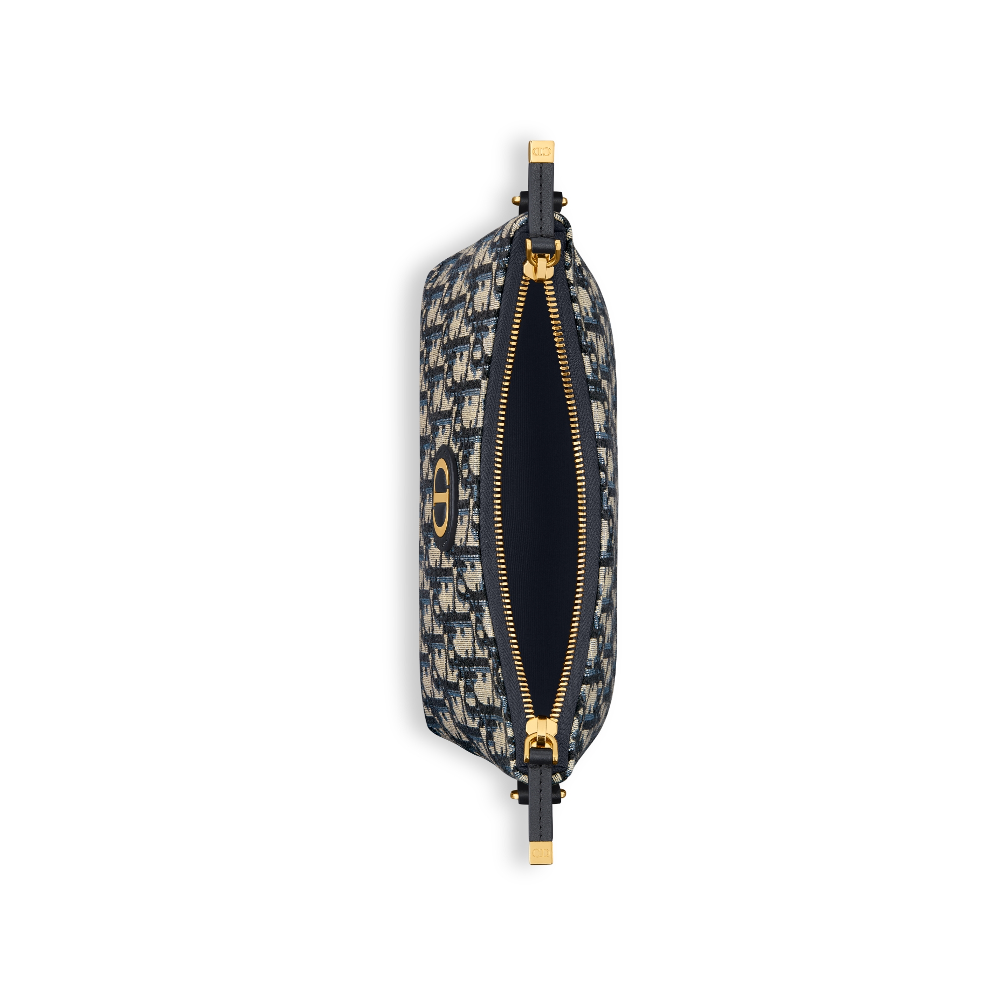30 Montaigne Diorling Mini Bag with Chain Blue Dior Oblique Jacquard E06