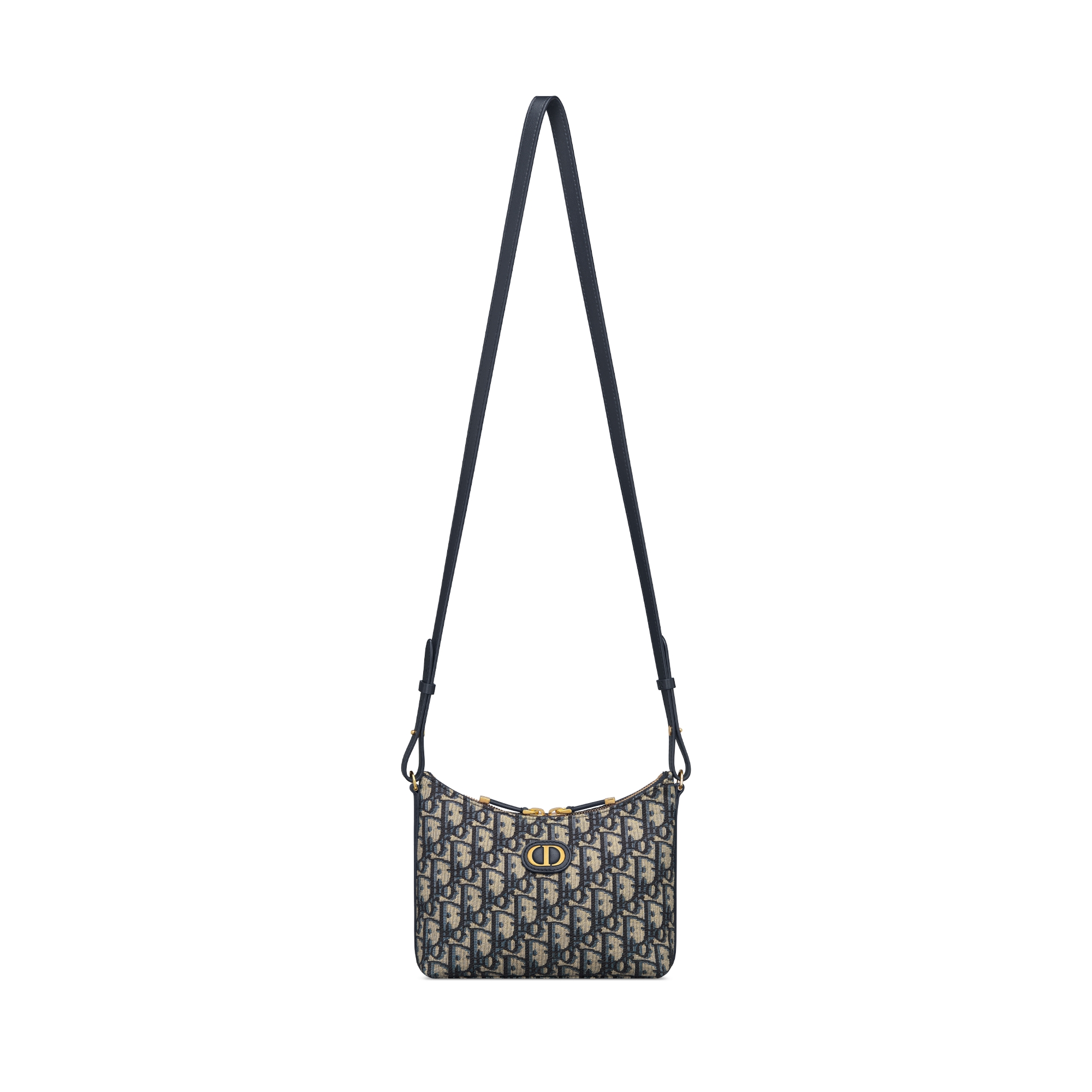 30 Montaigne Diorling Mini Bag with Chain Blue Dior Oblique Jacquard E07