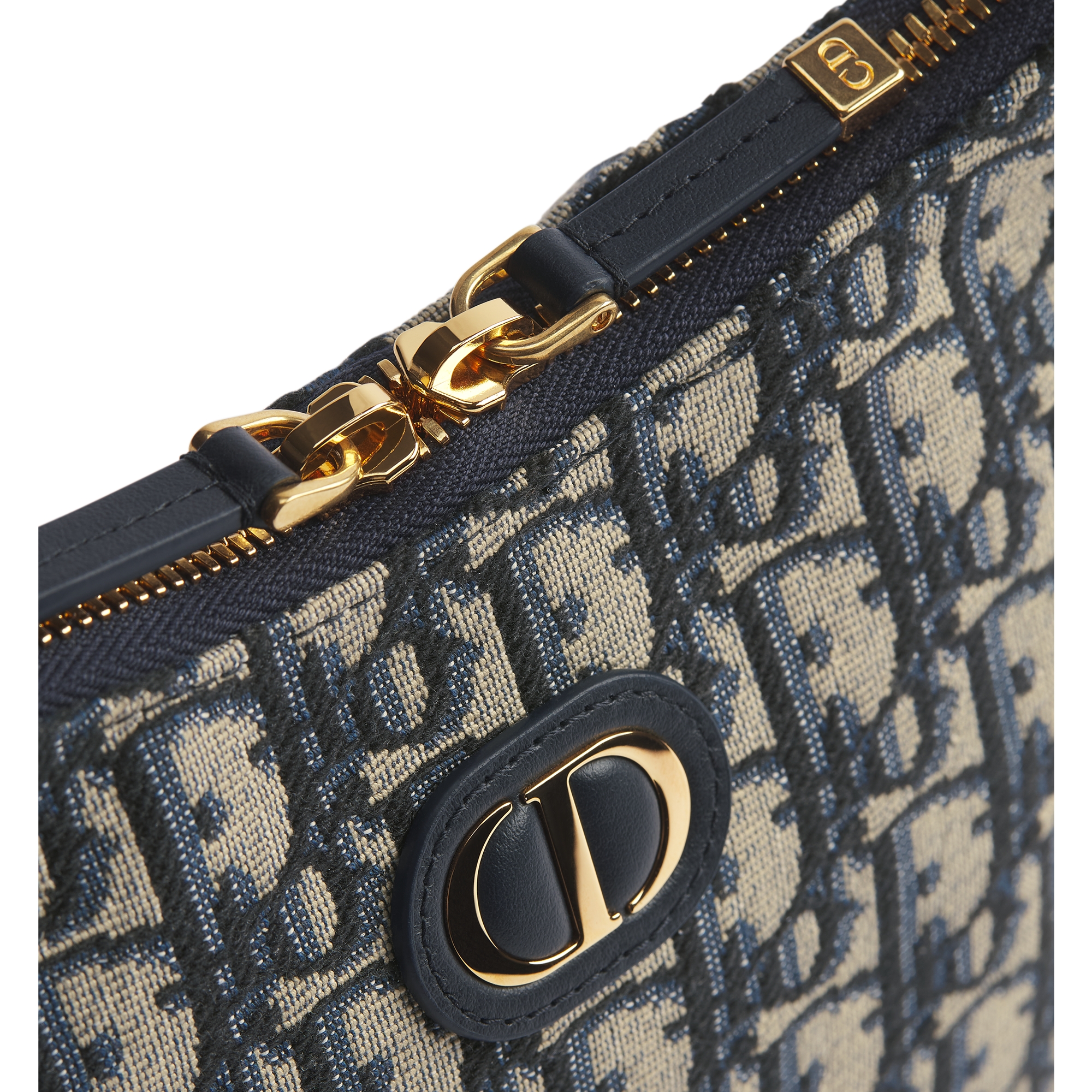 30 Montaigne Diorling Mini Bag with Chain Blue Dior Oblique Jacquard E09