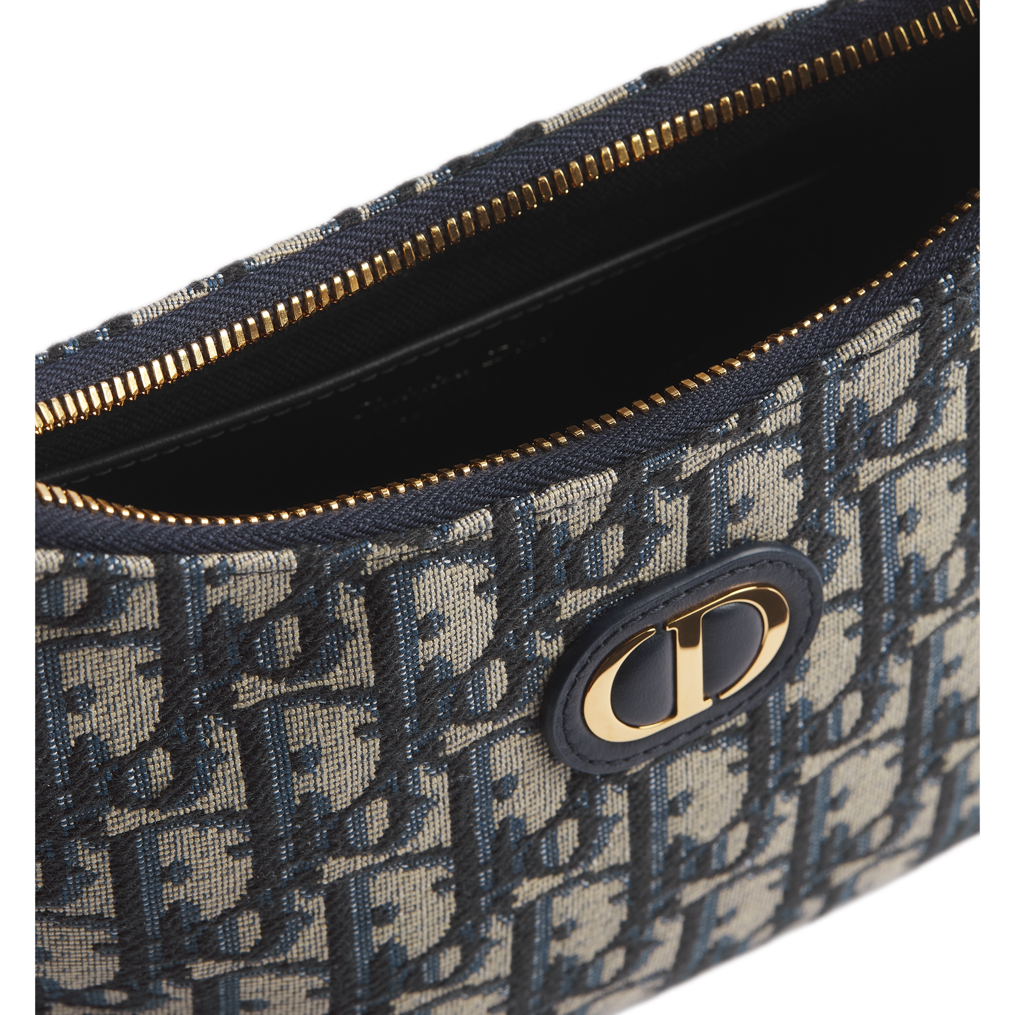 30 Montaigne Diorling Mini Bag with Chain Blue Dior Oblique Jacquard E10