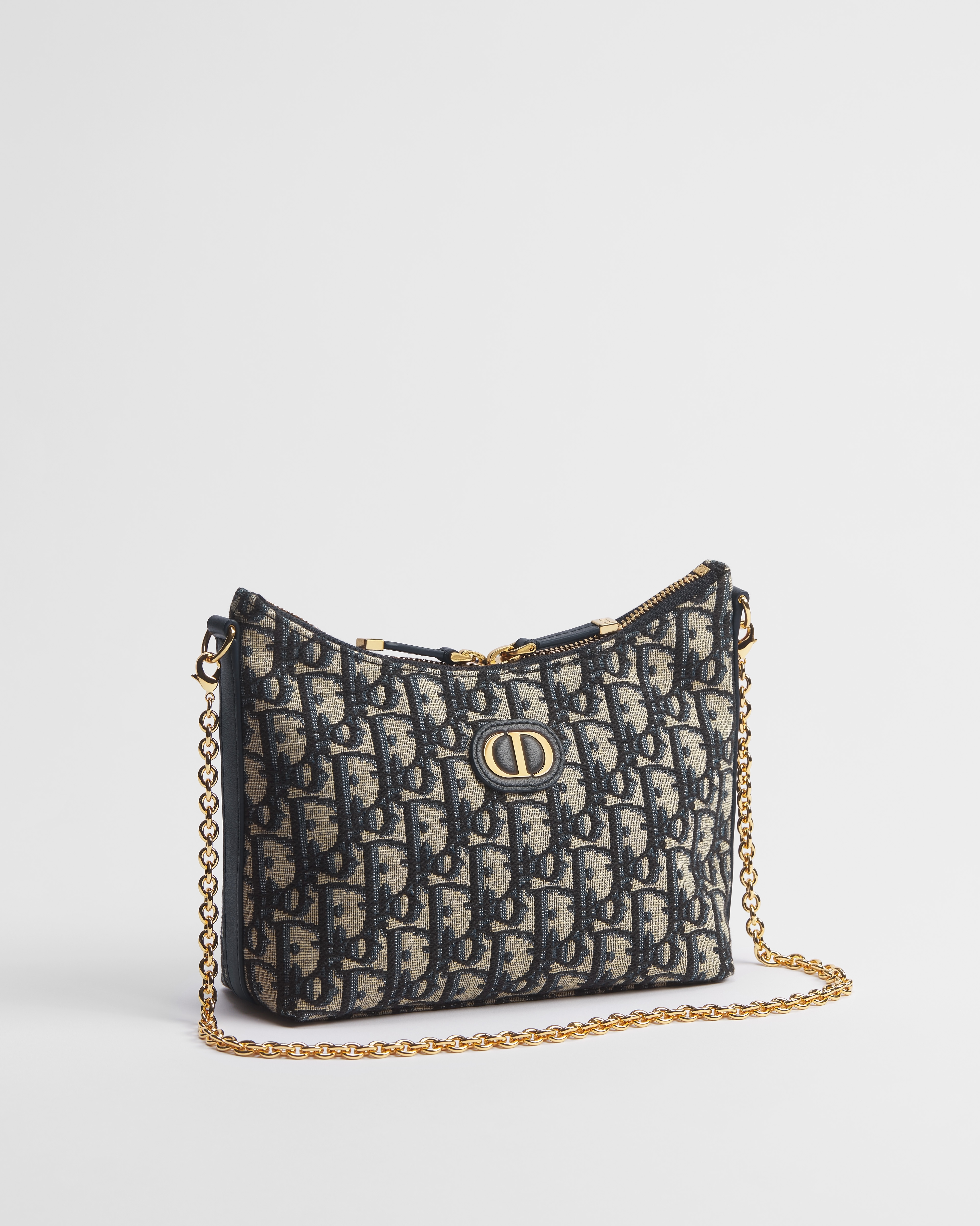 30 Montaigne Diorling 附鏈帶迷你包 藍色 Dior Oblique 緹花 E03