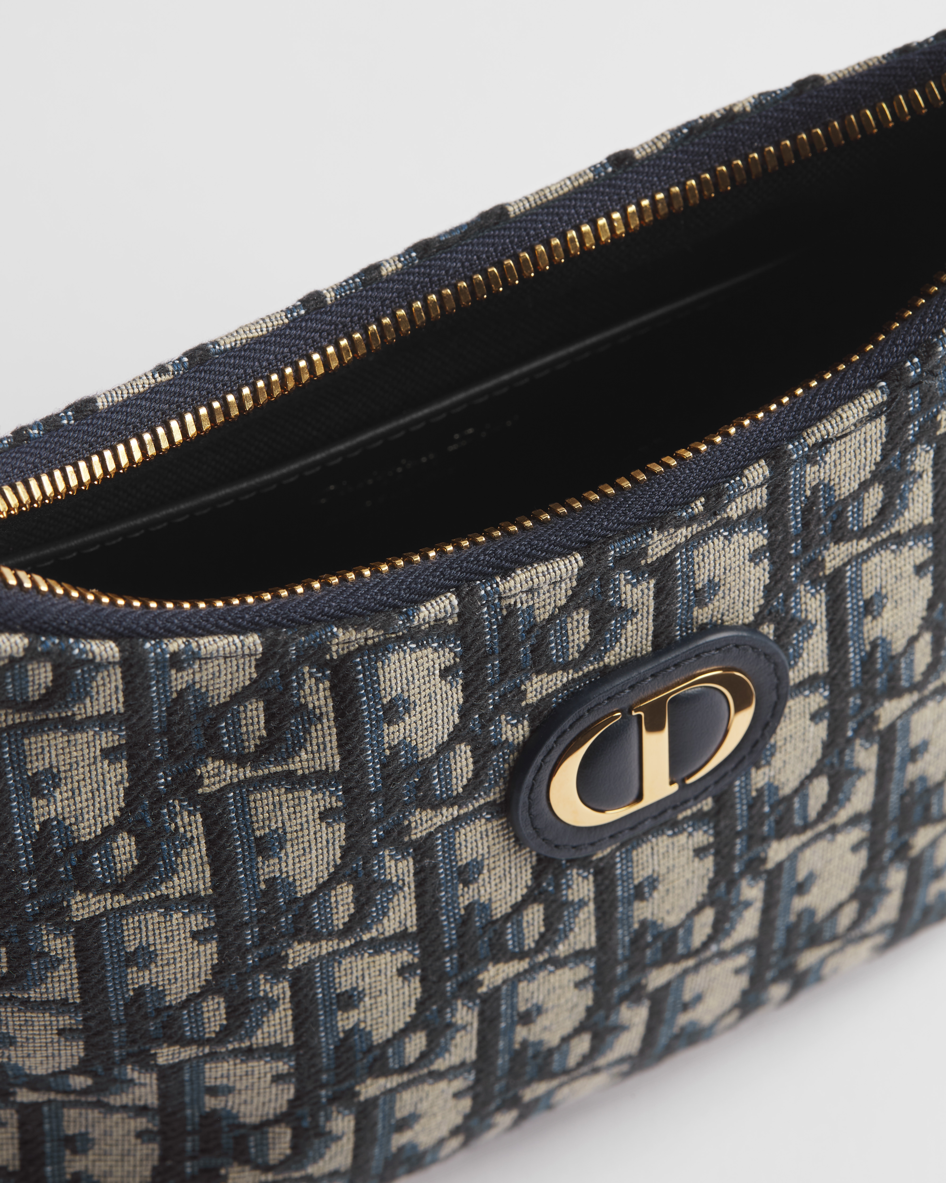 30 Montaigne Diorling Mini Bag with Chain Blue Dior Oblique Jacquard E10