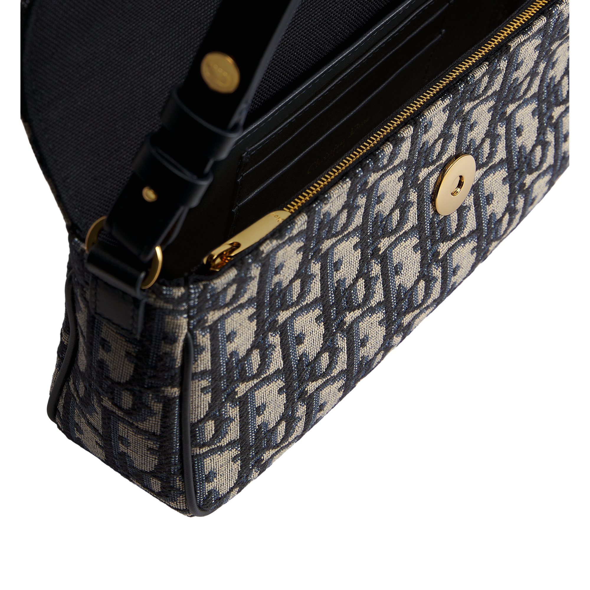 30 Montaigne D-Vine Pouch with Chain Blue Dior Oblique Jacquard E06