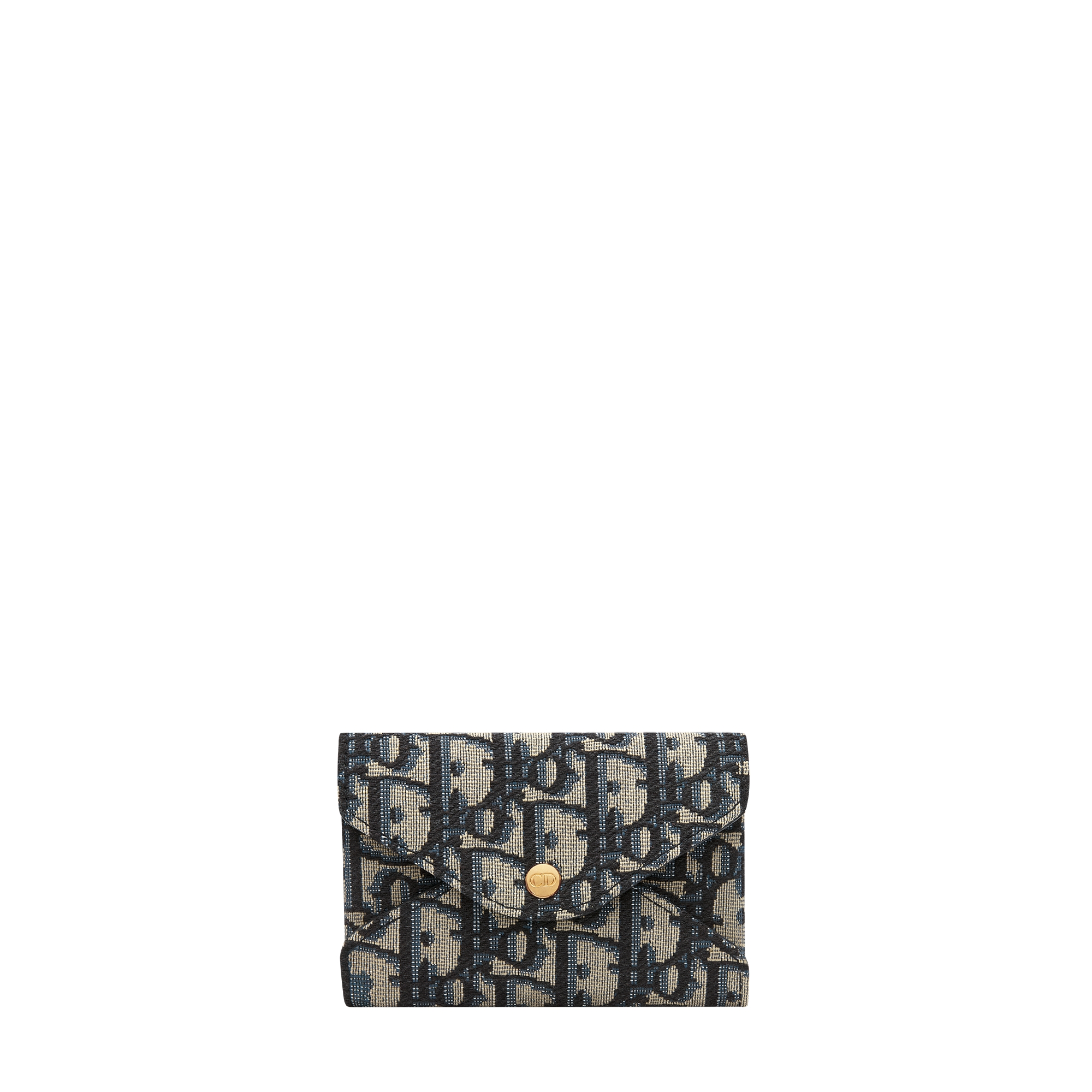 DiorTravel Harebell Card Holder Blue Dior Oblique Jacquard E01