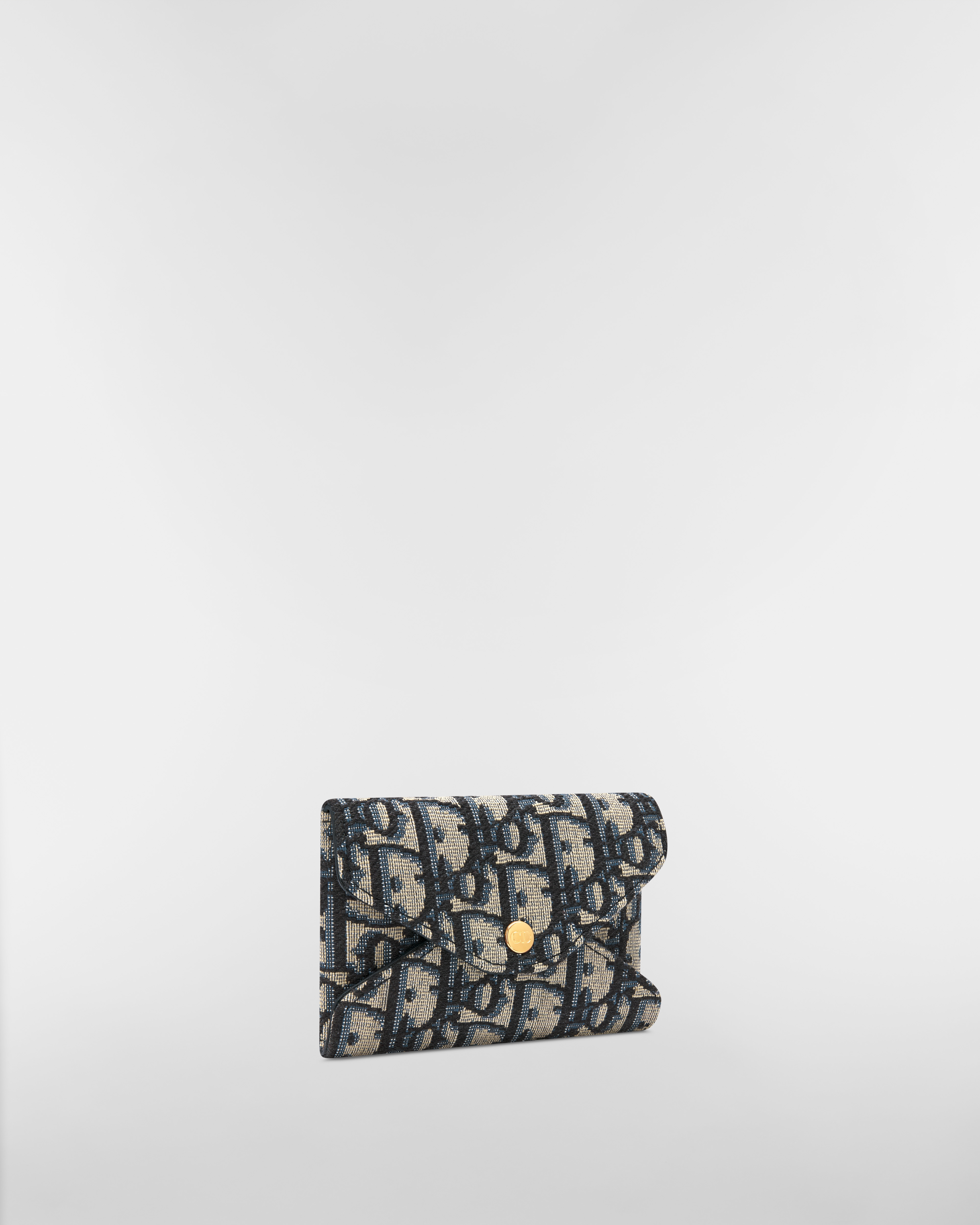 DiorTravel Harebell Card Holder Blue Dior Oblique Jacquard E03