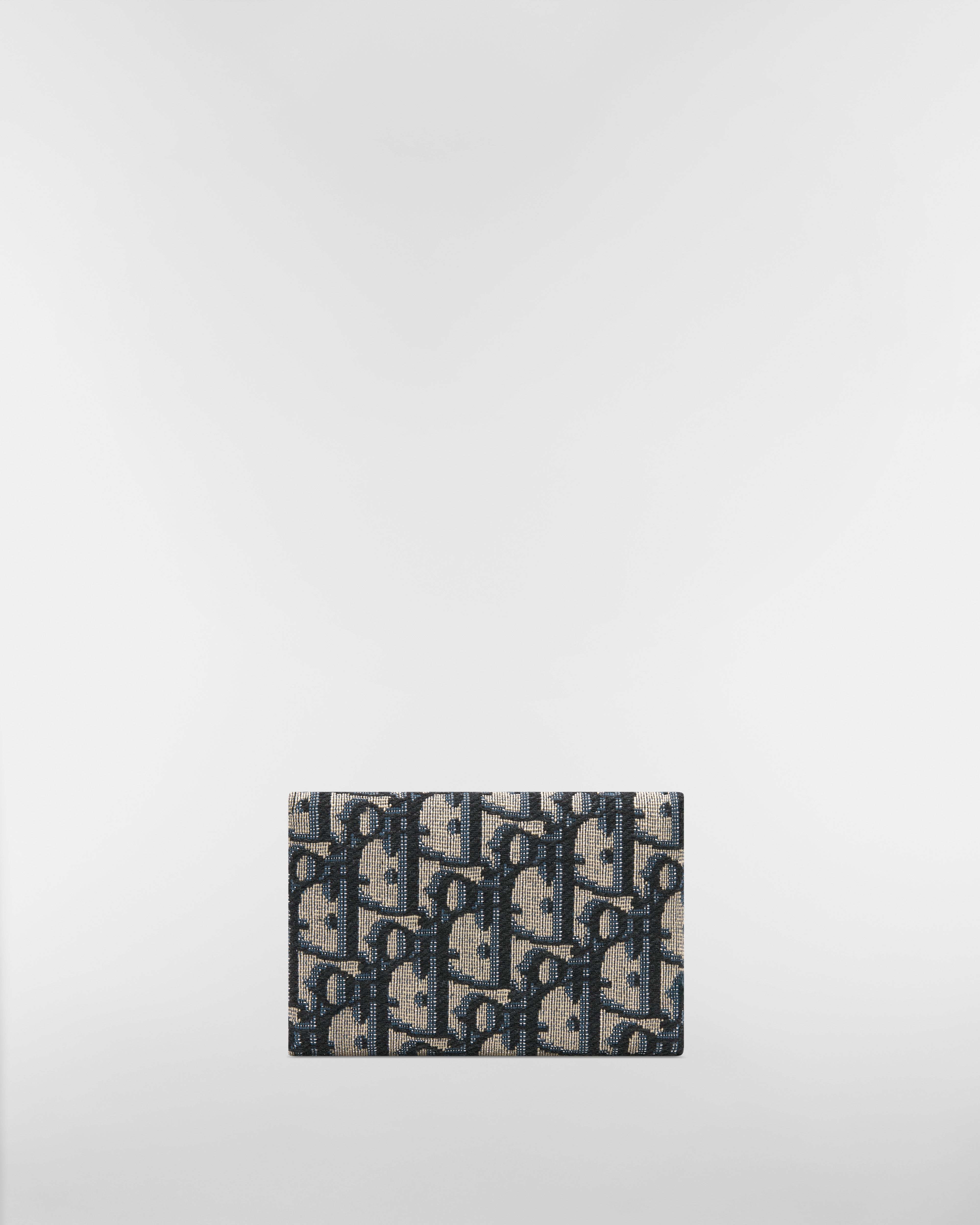 DiorTravel Harebell Card Holder Blue Dior Oblique Jacquard E08