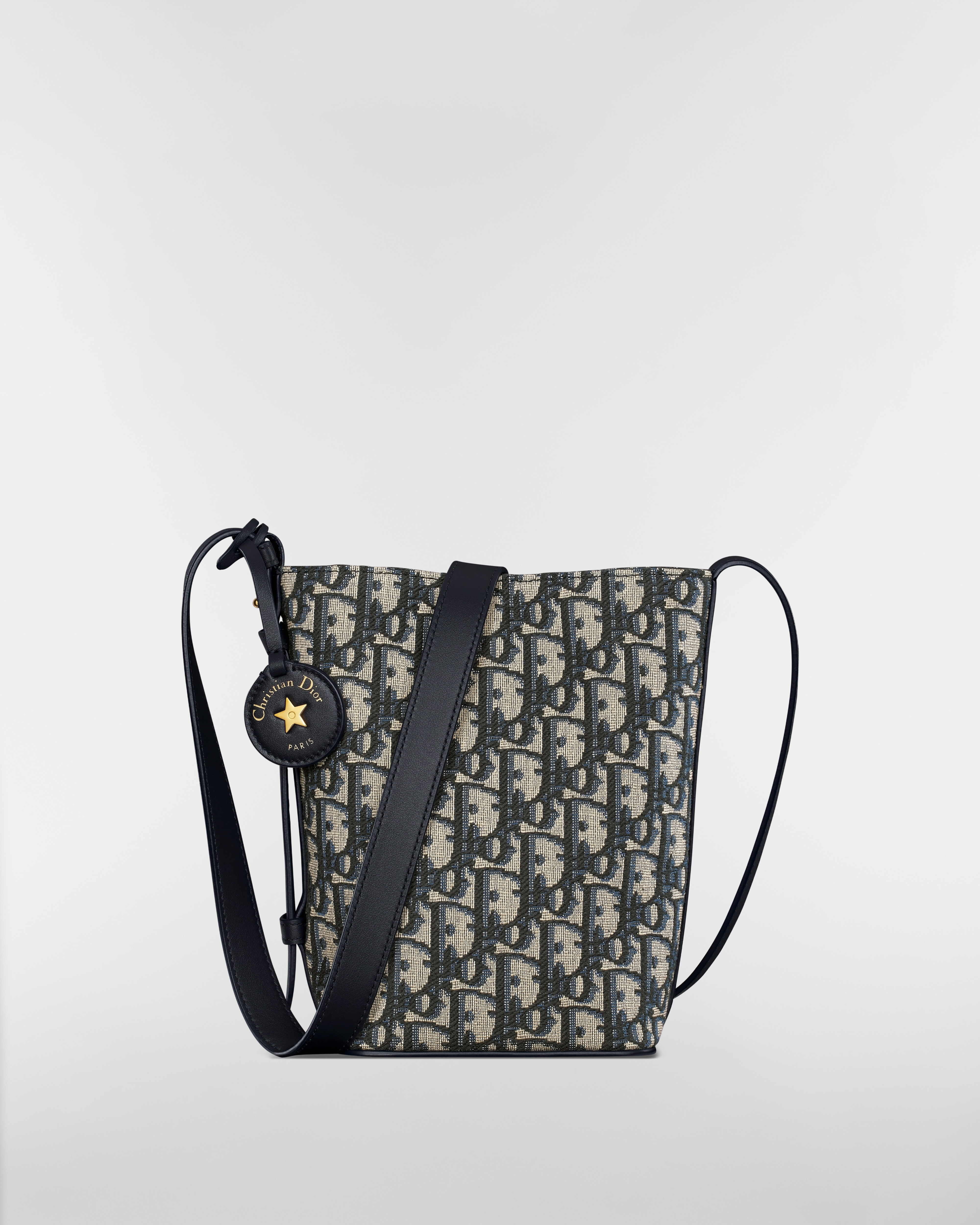 Diorstar 迷你水桶包 藍色 Dior Oblique 緹花 E01