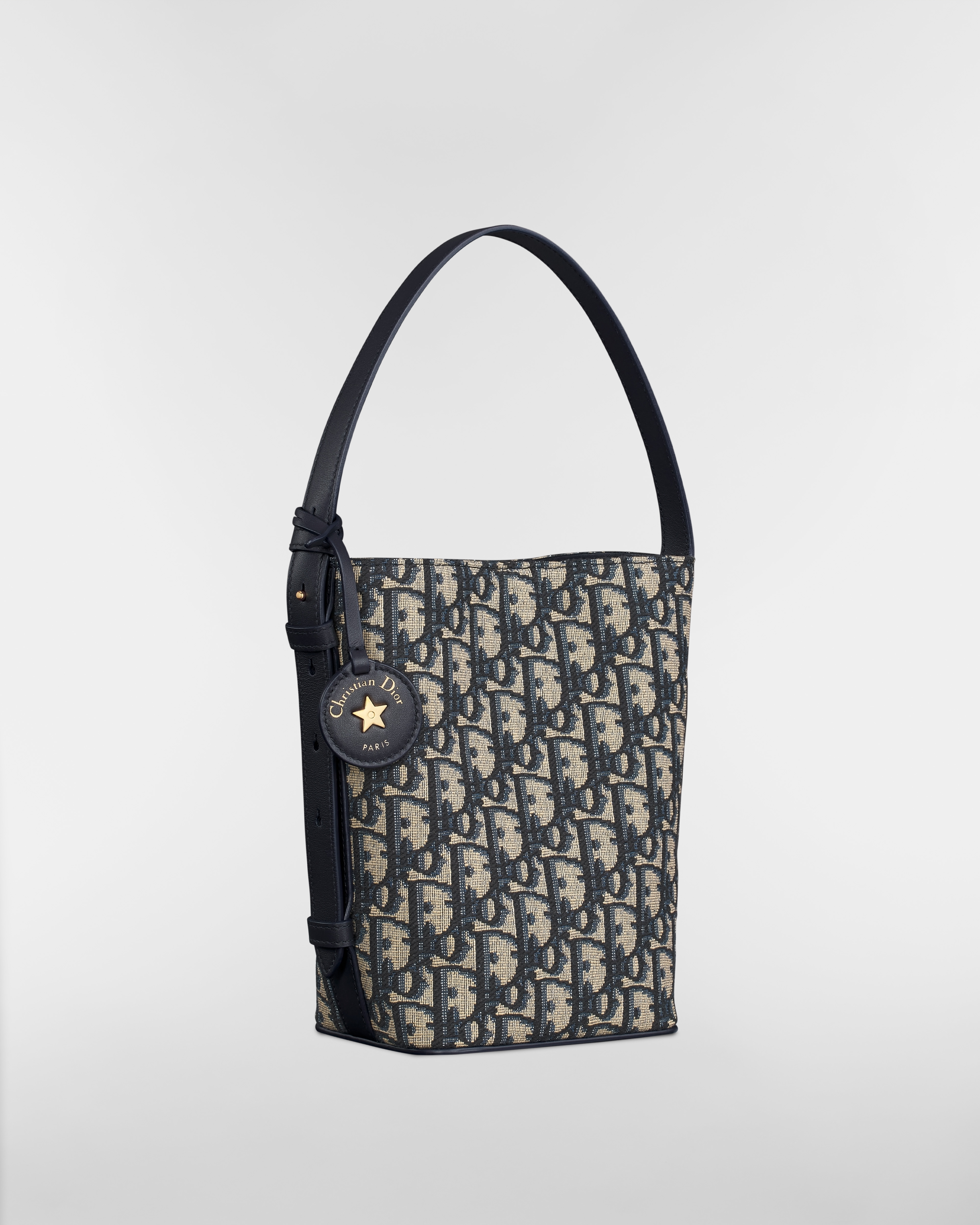 Diorstar 迷你水桶包 藍色 Dior Oblique 緹花 E03