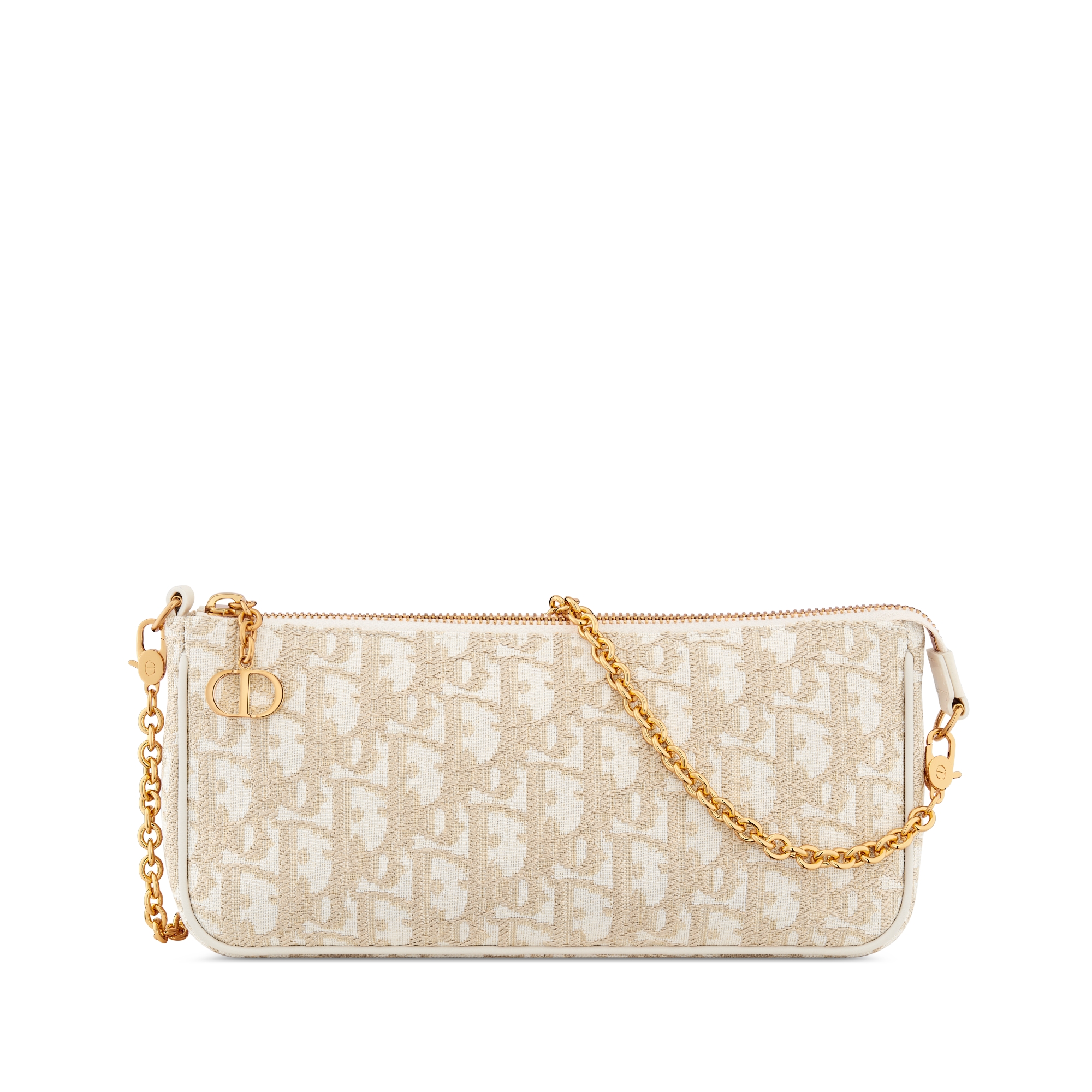 30 Montaigne Pouch with Chain Gold-Tone Dior Oblique Jacquard E01