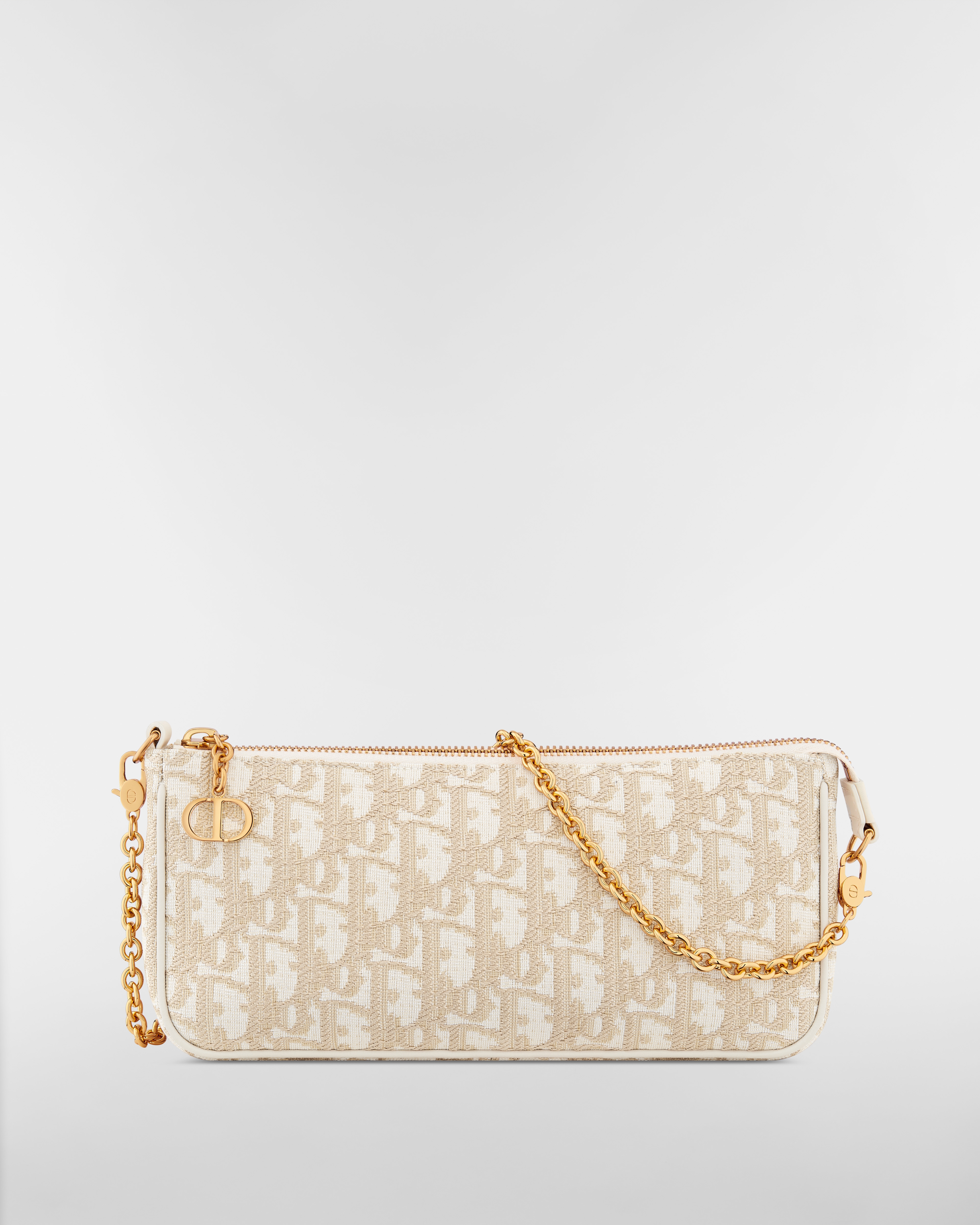 30 Montaigne 附鏈帶手拿包 金色調 Dior Oblique 緹花 E01