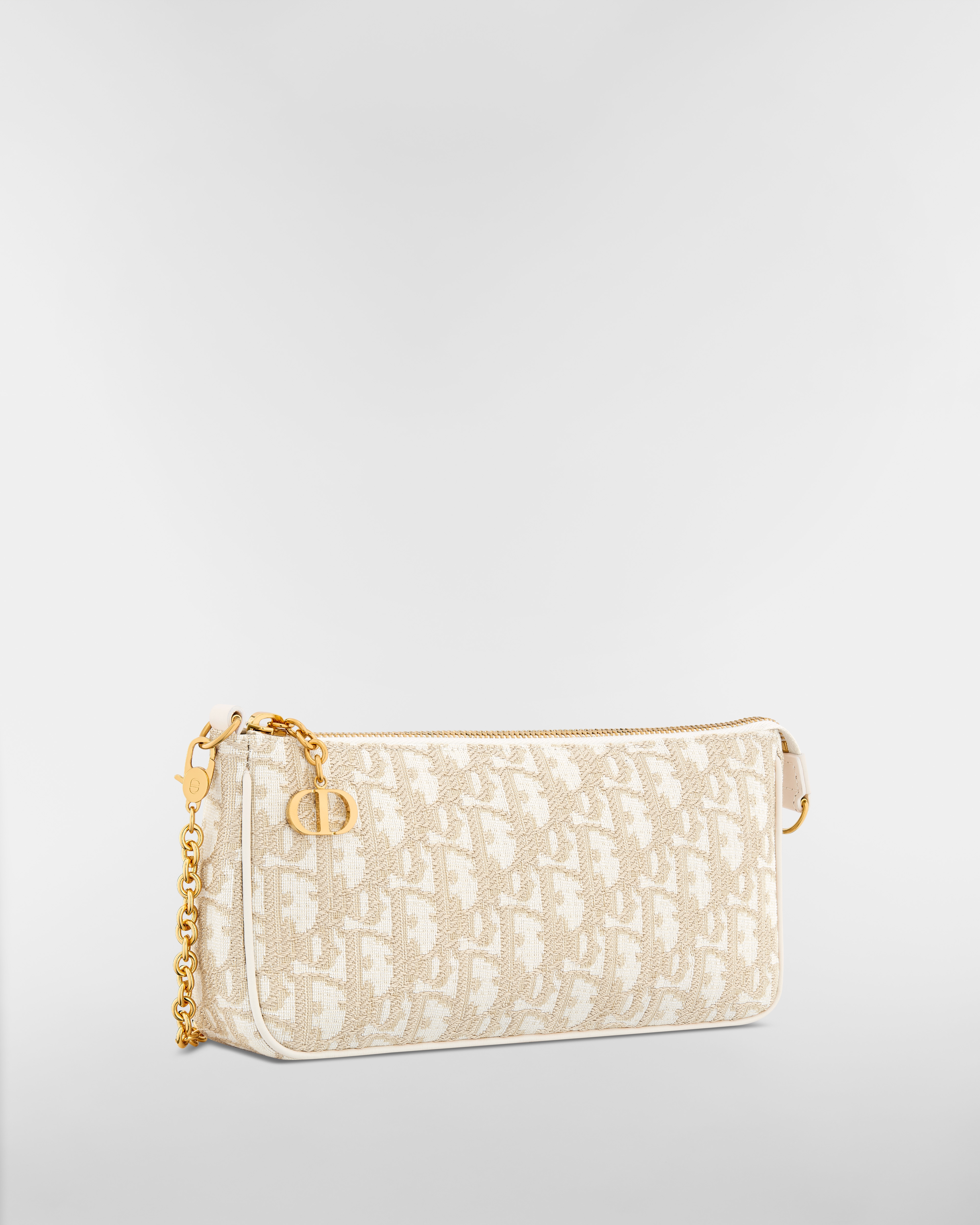30 Montaigne 附鏈帶手拿包 金色調 Dior Oblique 緹花 E03
