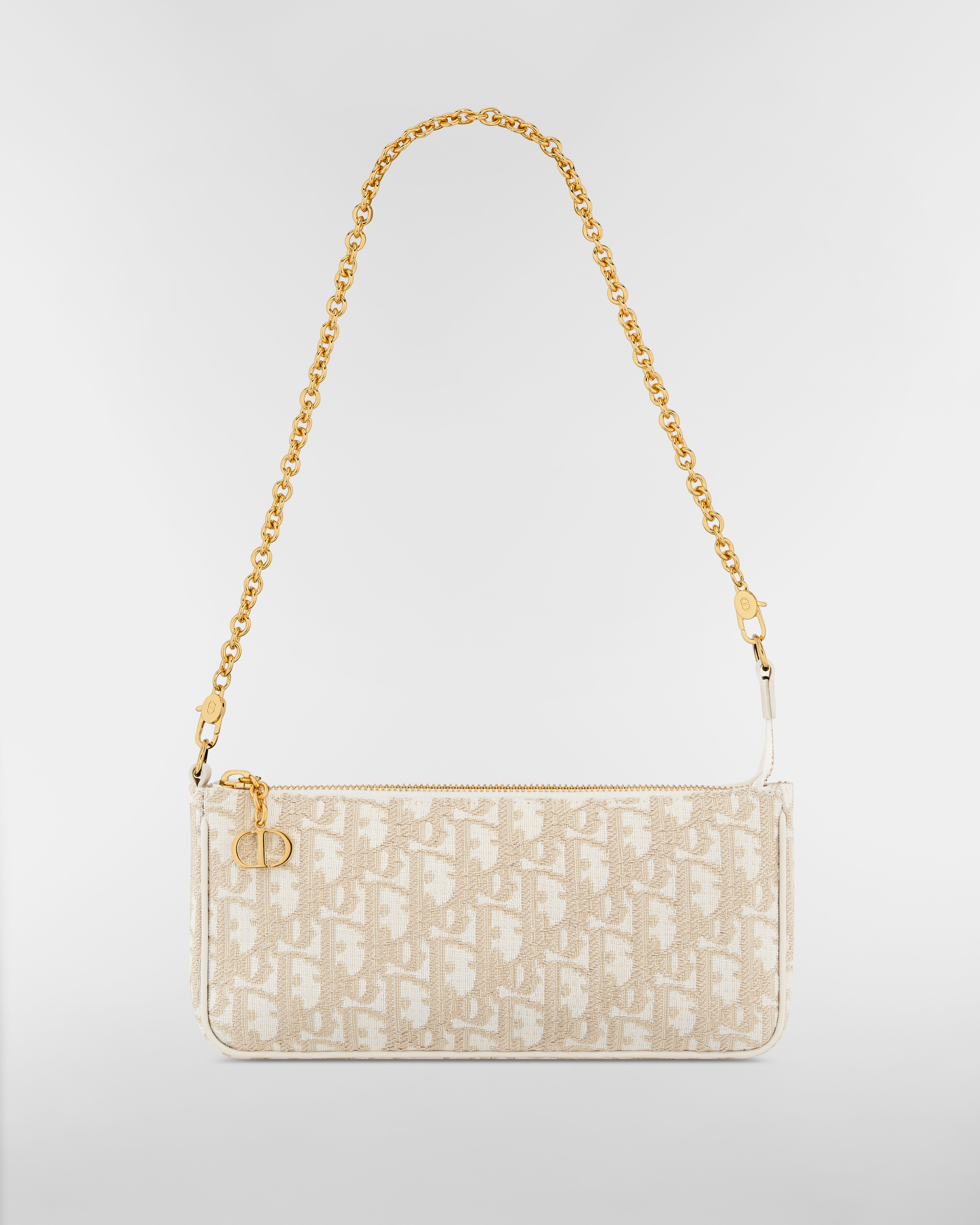 30 Montaigne 附鏈帶手拿包 金色調 Dior Oblique 緹花 E07