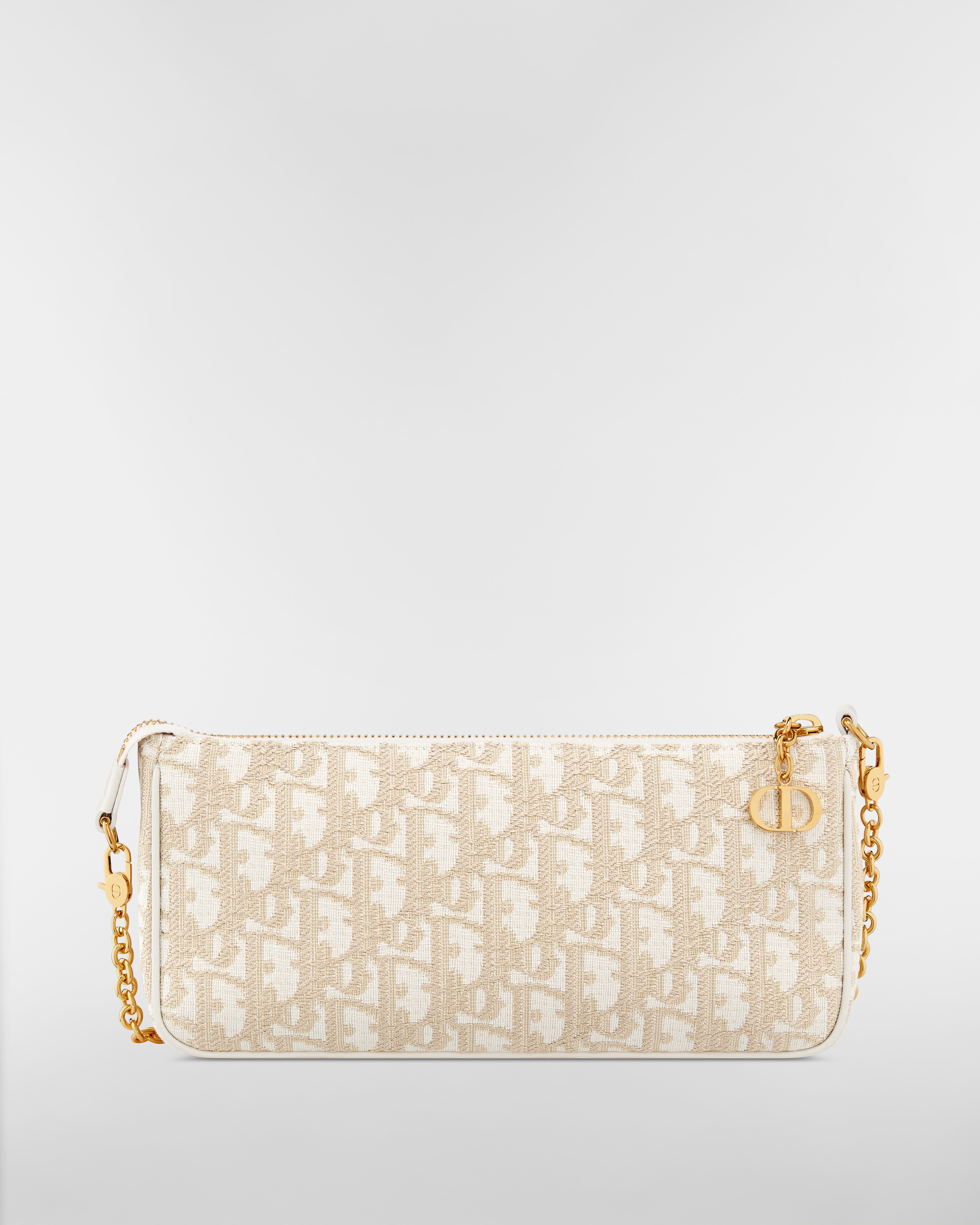 30 Montaigne 附鏈帶手拿包 金色調 Dior Oblique 緹花 E08