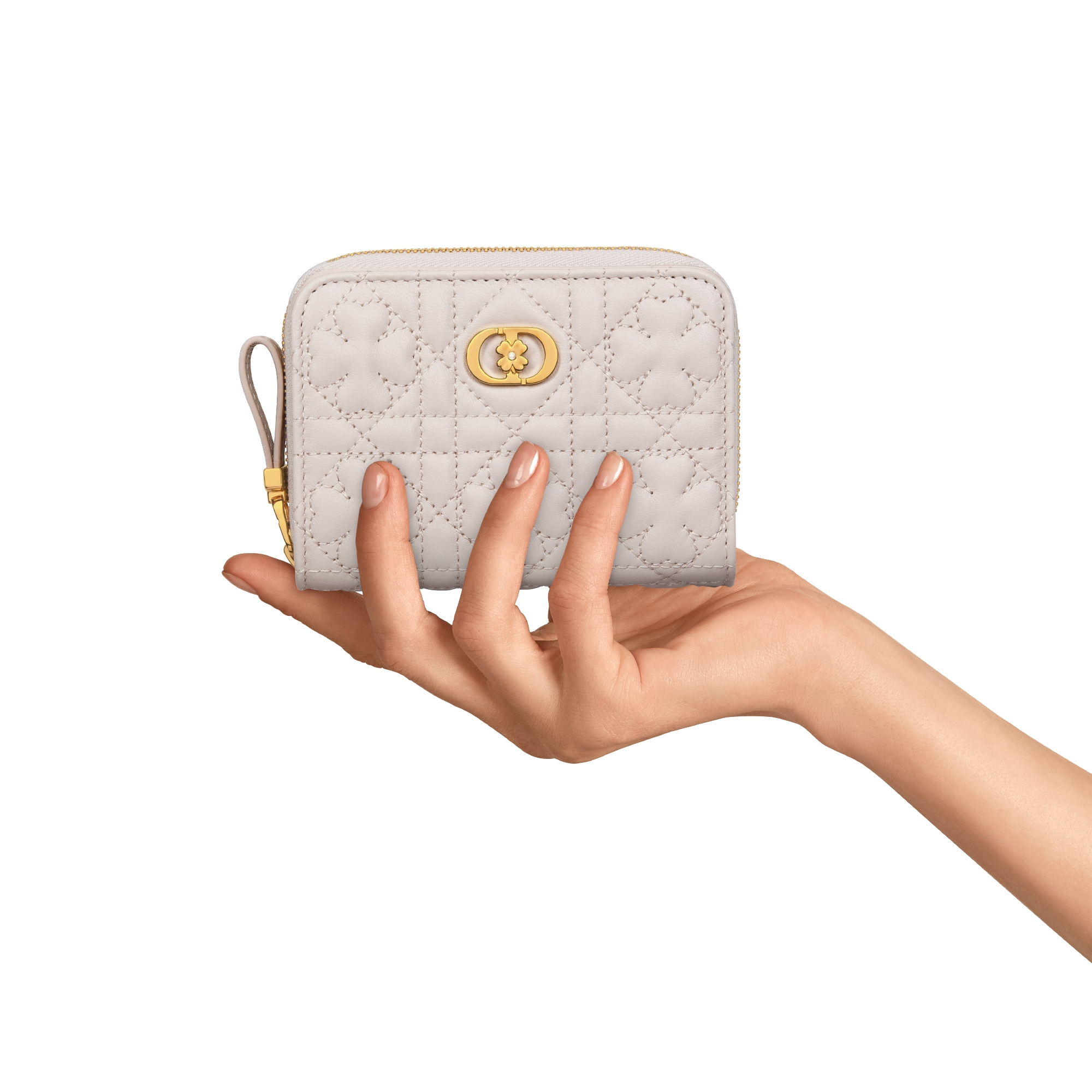 ディオール　折り財布　アカシアスウォレット　カナージュ　カロ　ベージュ DIOR | 【日本限定】Dior Caro Acacias ウォレット カナージュ カーフ