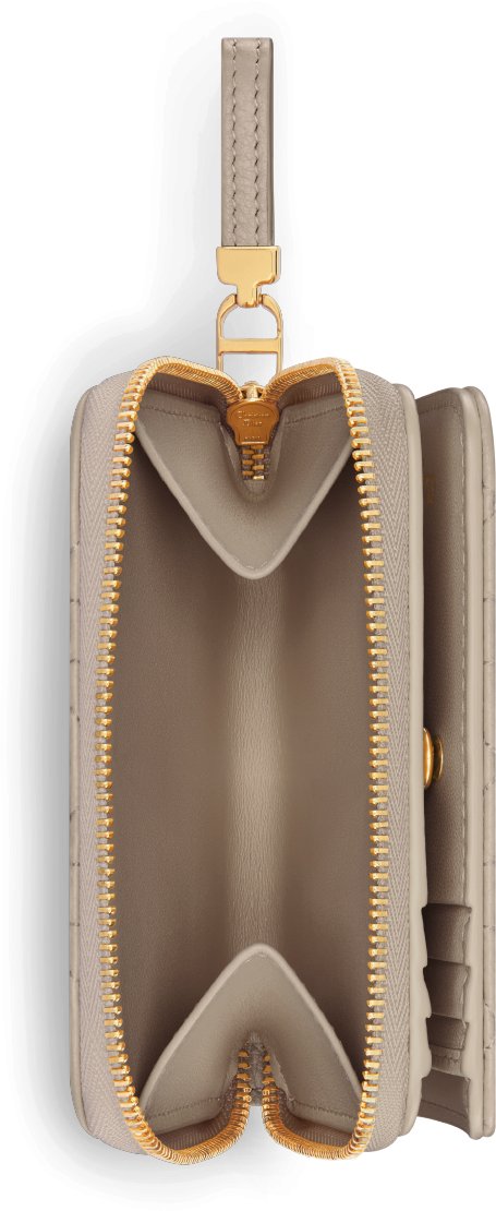 Dior Caro Scarlet Wallet Sand-Colored Supple Cannage Calfskin | DIOR