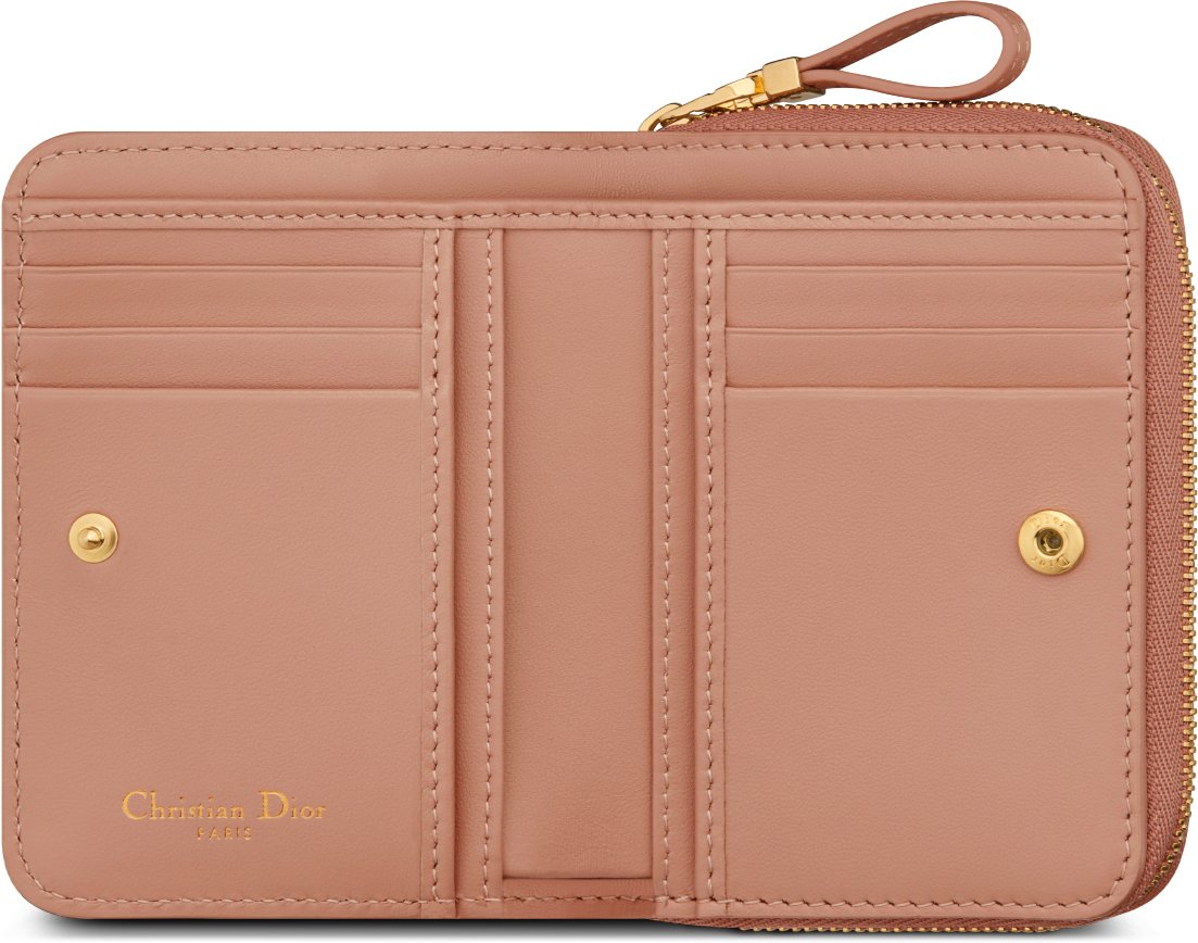 Dior Caro Scarlet Wallet Rose des Vents Supple Cannage Calfskin | DIOR
