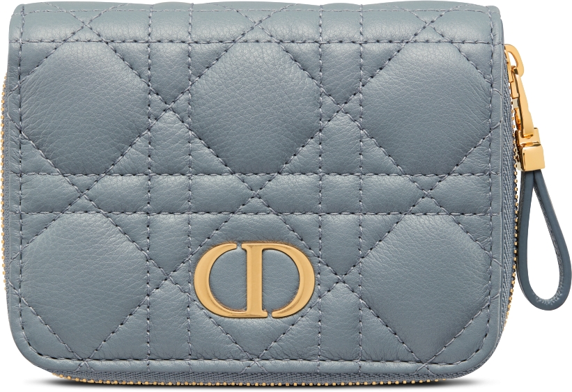 DIOR Caro Scarlet Wallet Black Supple Cannage Calfskin Women