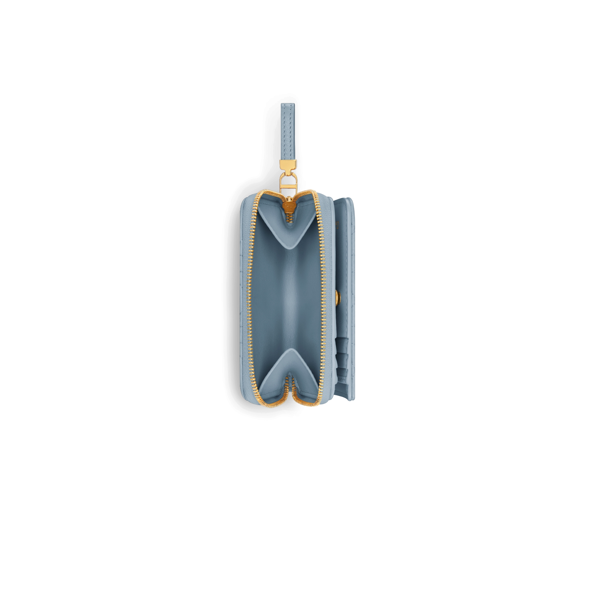 Dior Caro Scarlet Portemonnaie Weiches Cannage Kalbsleder in Wolkenblau E06