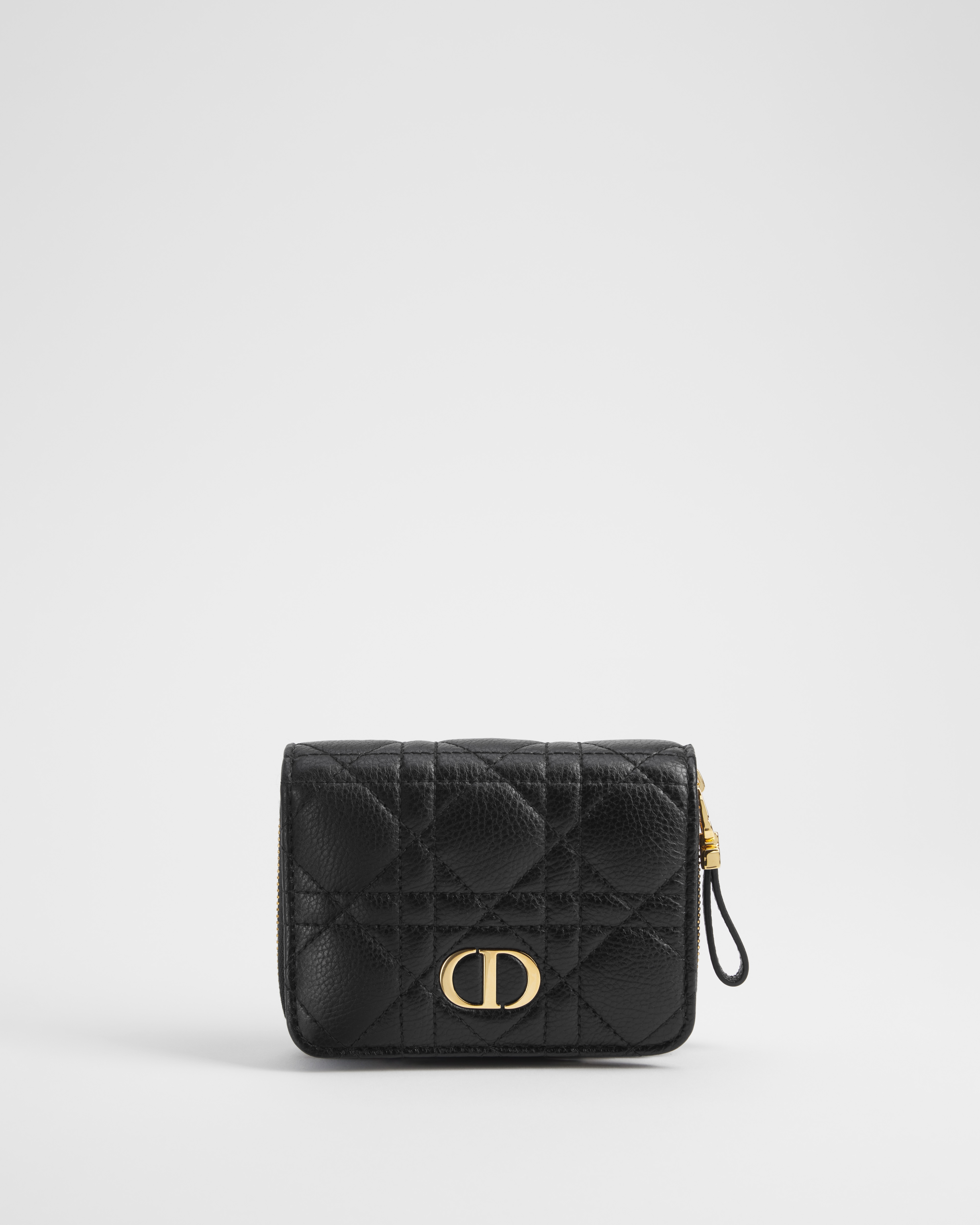Dior Caro Scarlet Wallet Black Supple Cannage Calfskin E01