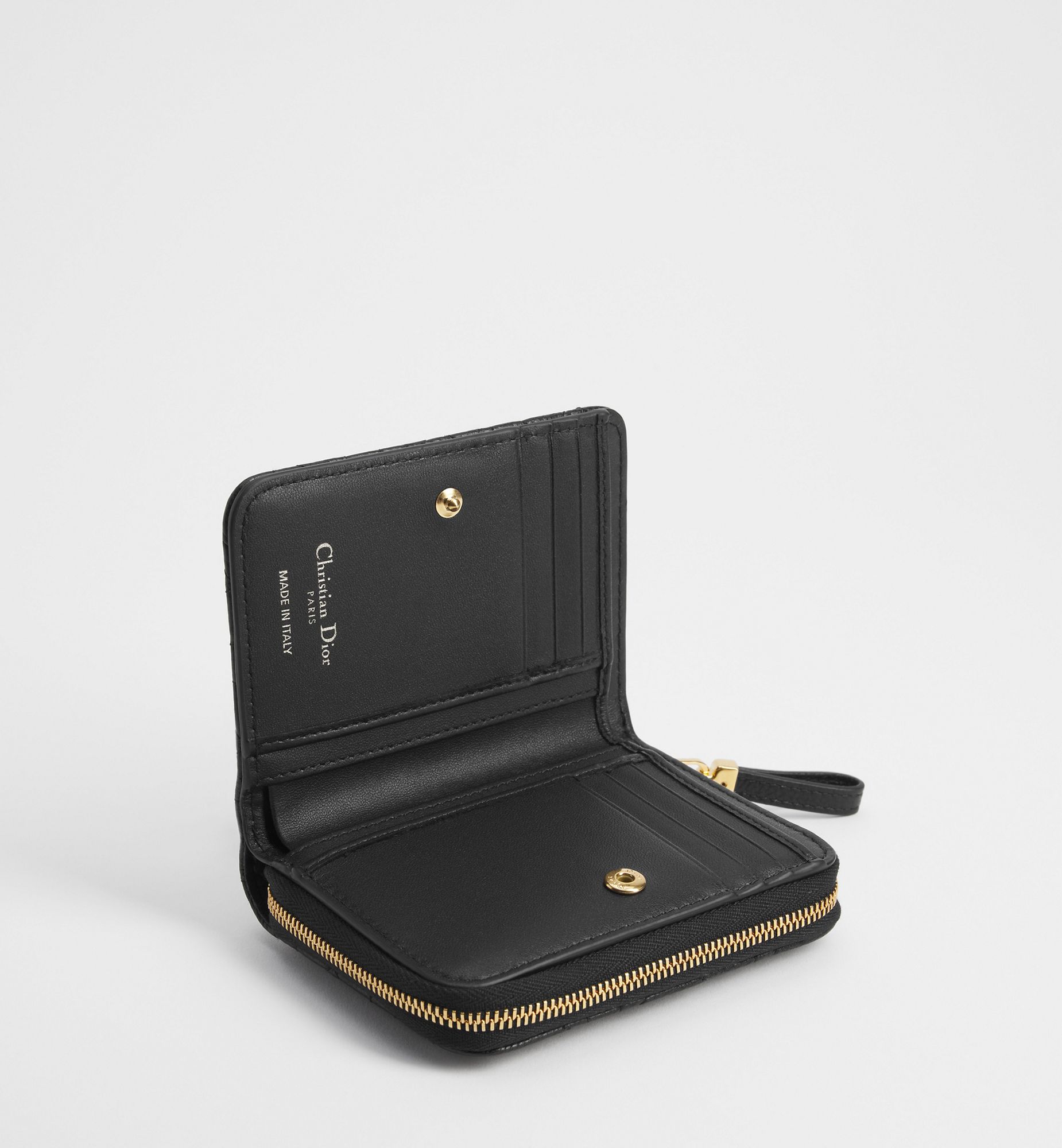 Dior Caro Scarlet ウォレット Dior Caro Scarlet Wallet Black Supple Cannage Calfskin | DIOR