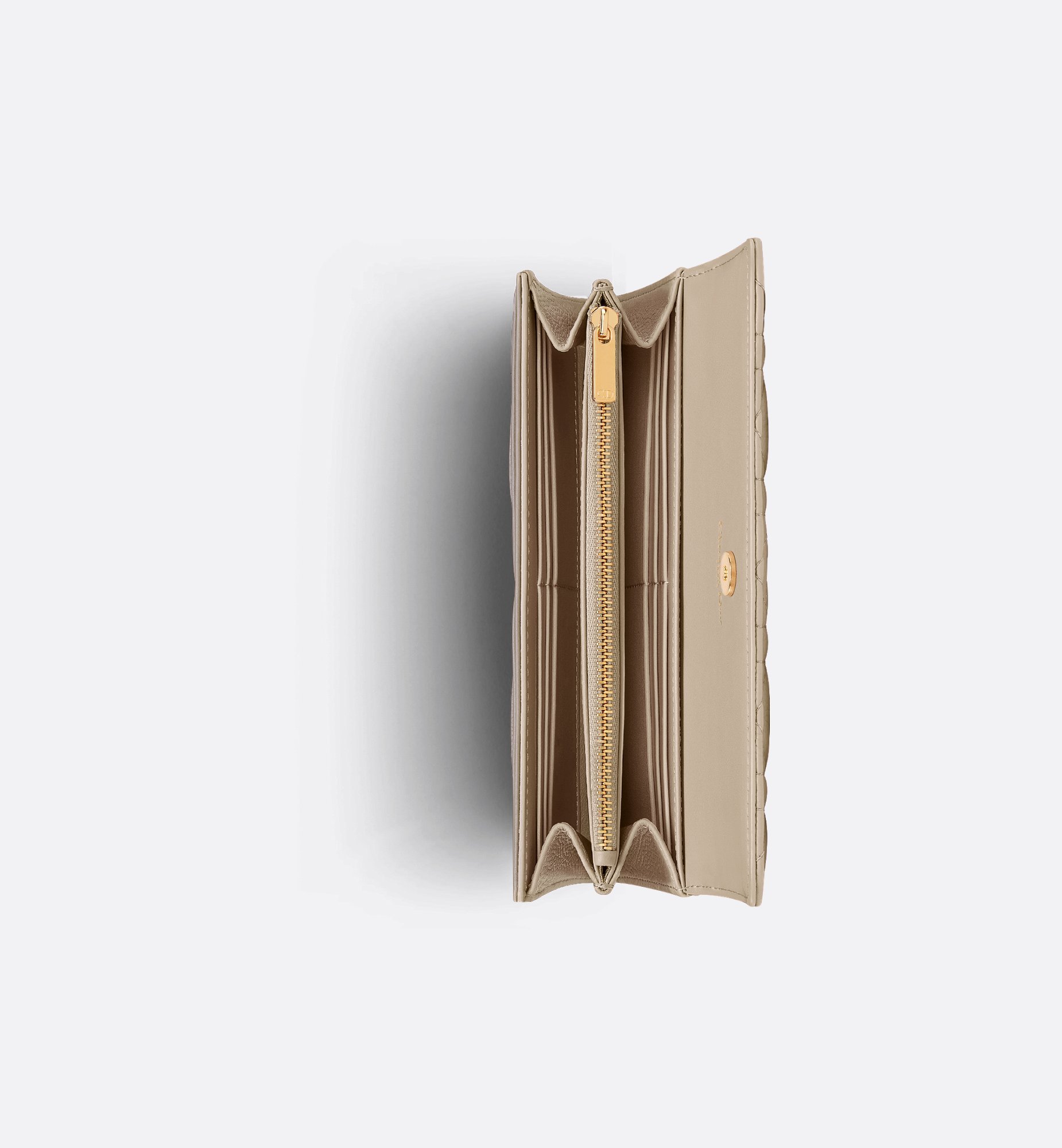 Dior Caro Orchid Long Wallet Sand-Colored Supple Cannage Dior Caro Orchid Long Wallet Sand-Colored Supple Cannage