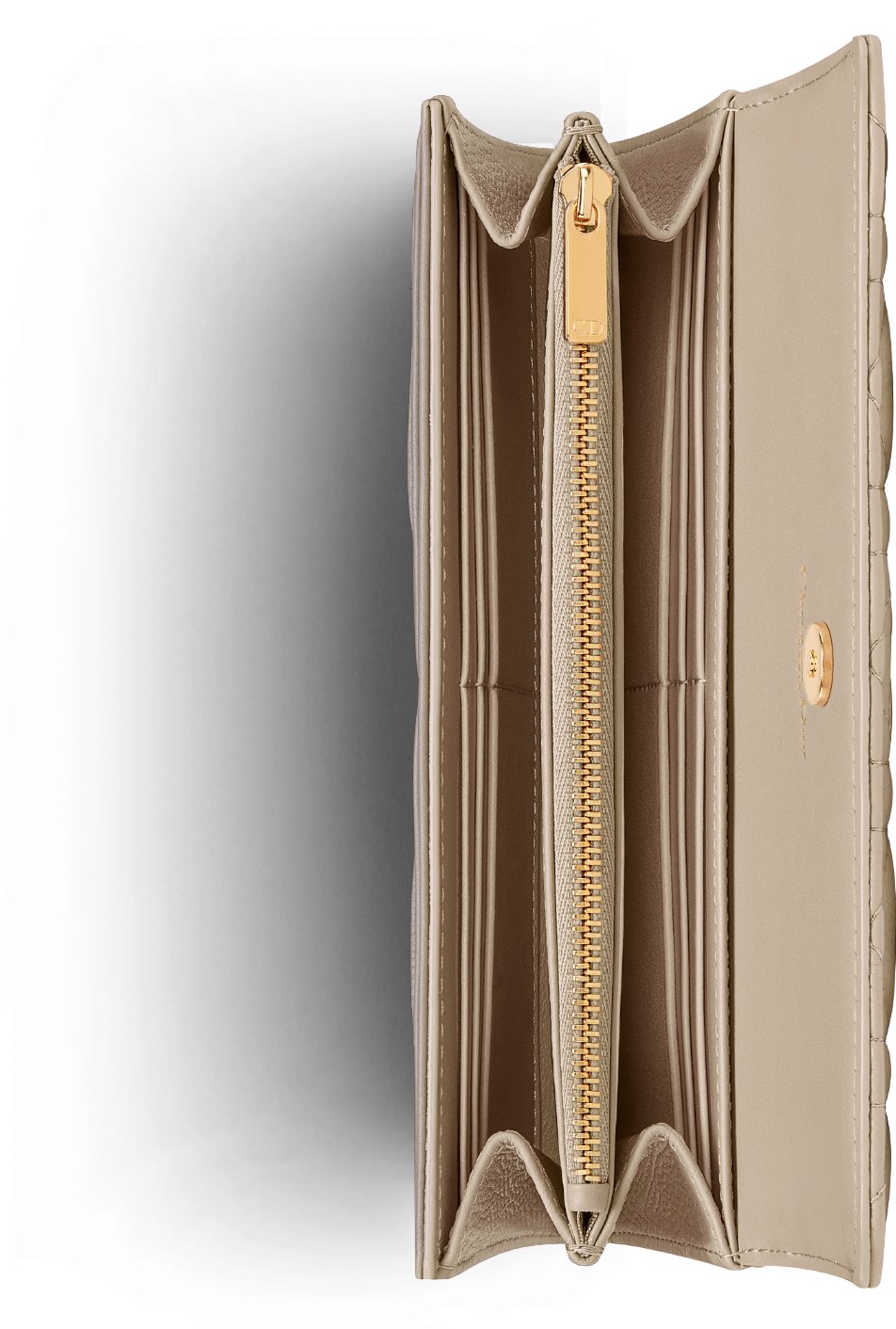 Dior Caro Orchid Long Wallet Top shot view