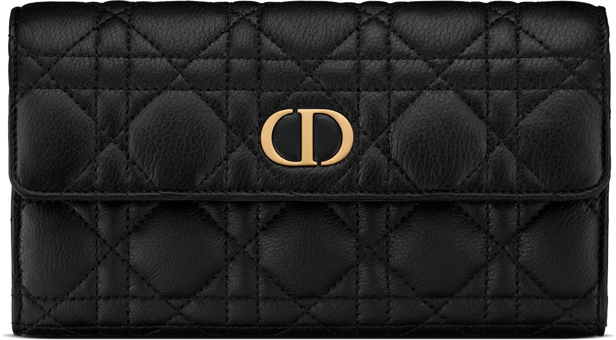Dior Caro Orchid Long Wallet Front view