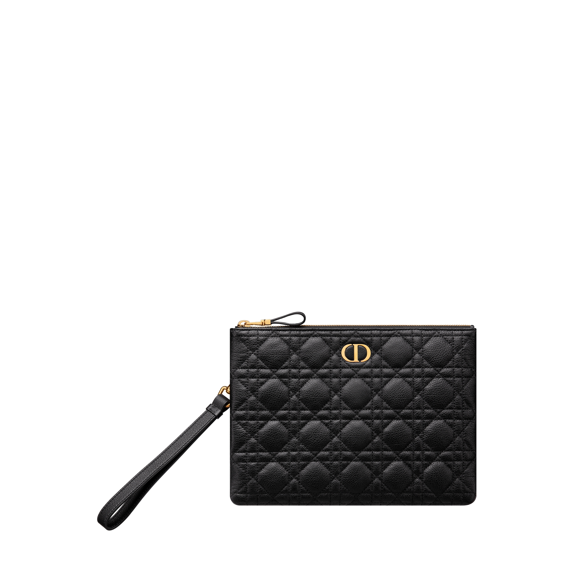  黑色柔軟 Cannage 籐格紋小牛皮