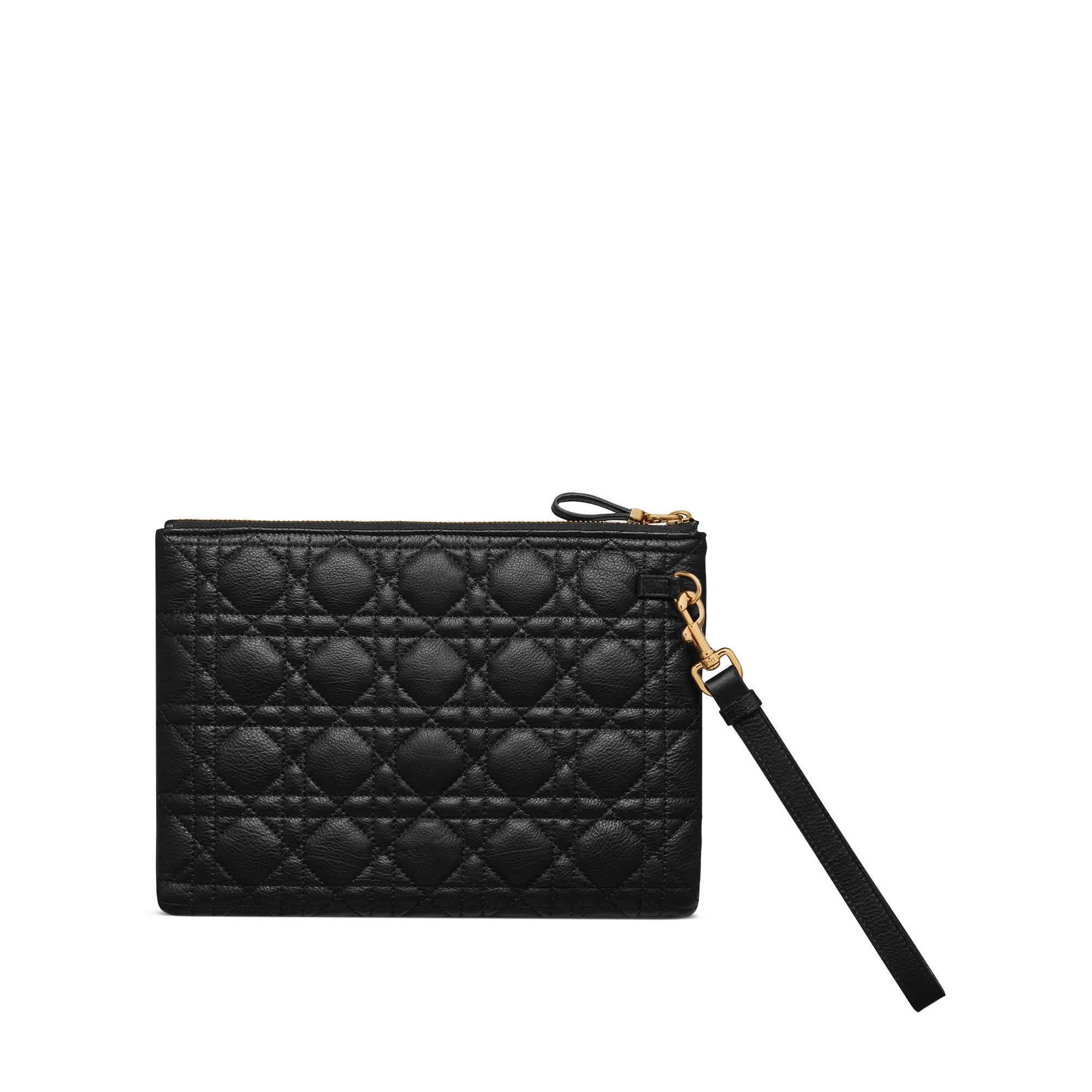 Medium Dior Caro Daily Pouch Black Supple Cannage Calfskin E08