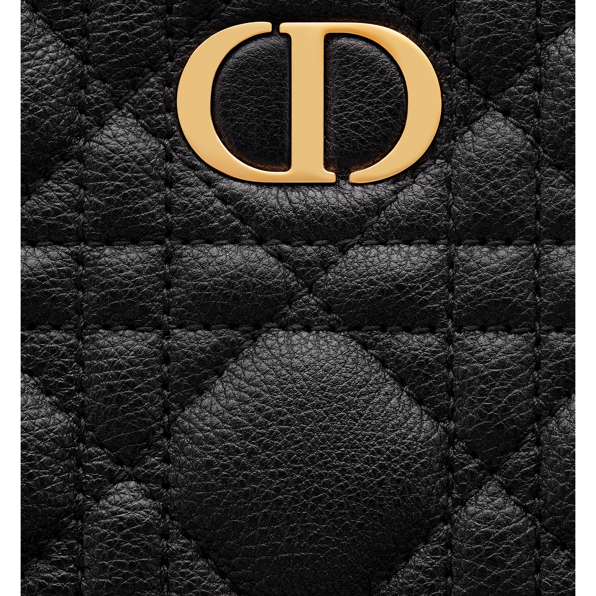 Medium Dior Caro Daily Pouch Black Supple Cannage Calfskin E09