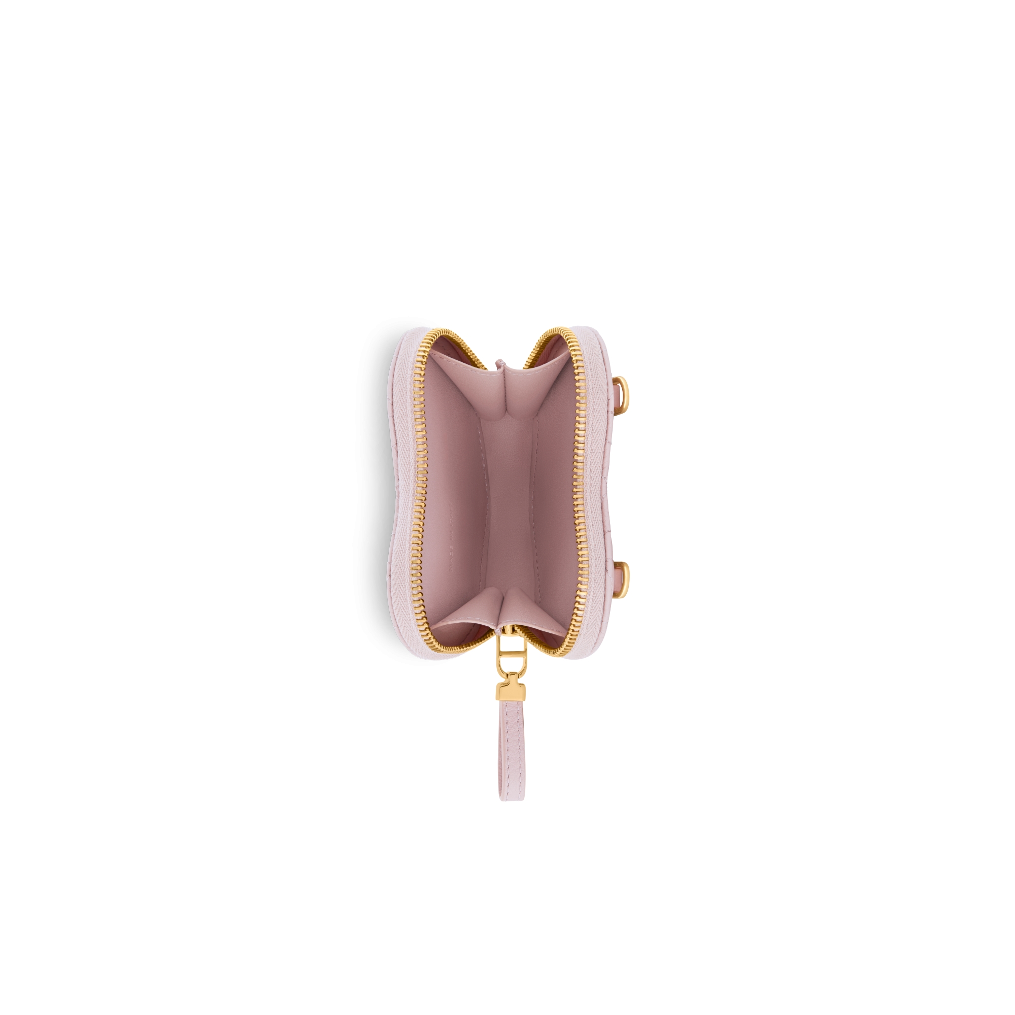 Dioramour Dior Caro Heart Pouch with Chain Pale Pink Cannage Calfskin with Heart Motif E06