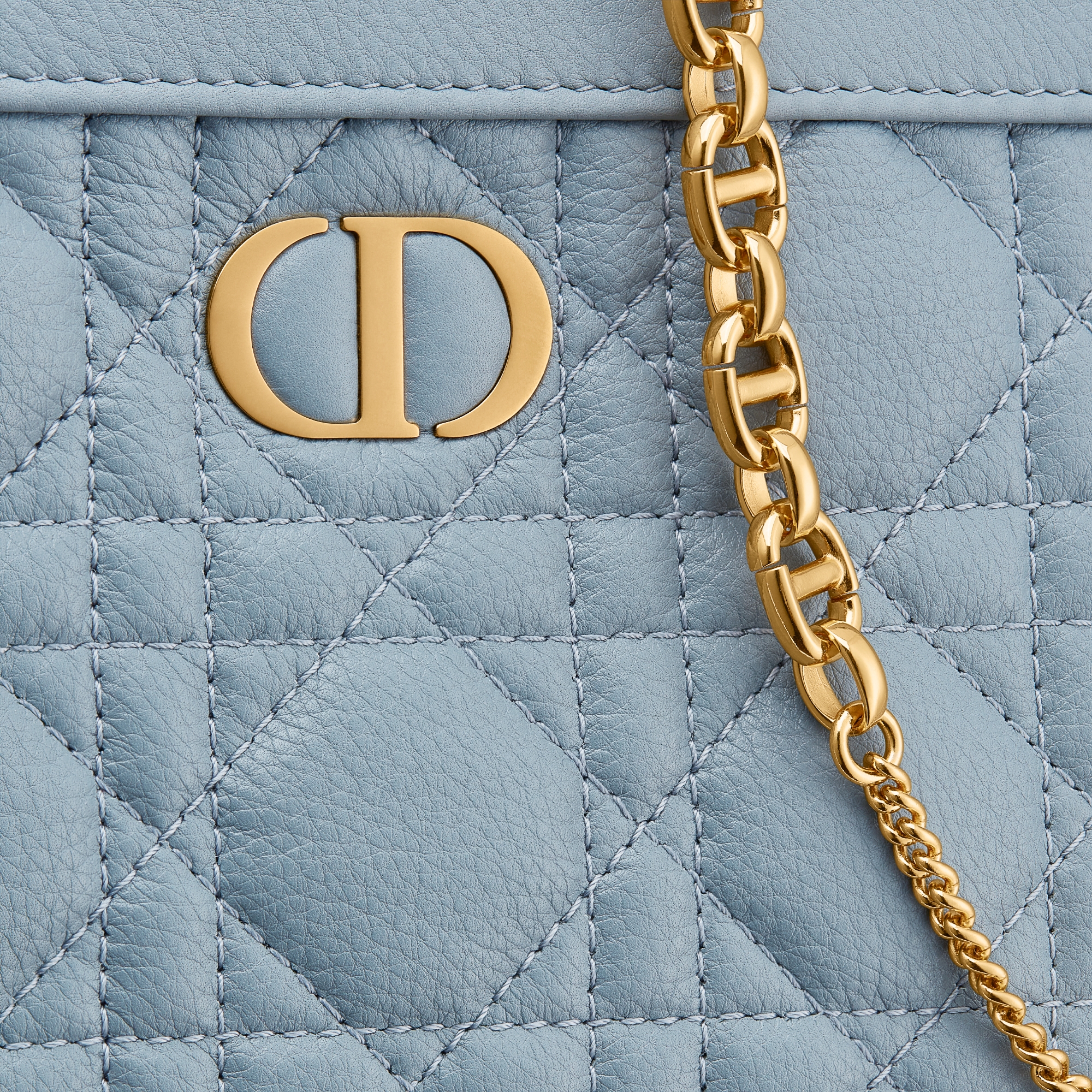 Dior Caro Every Dior Pouch Cloud Blue Supple Cannage Calfskin DIOR