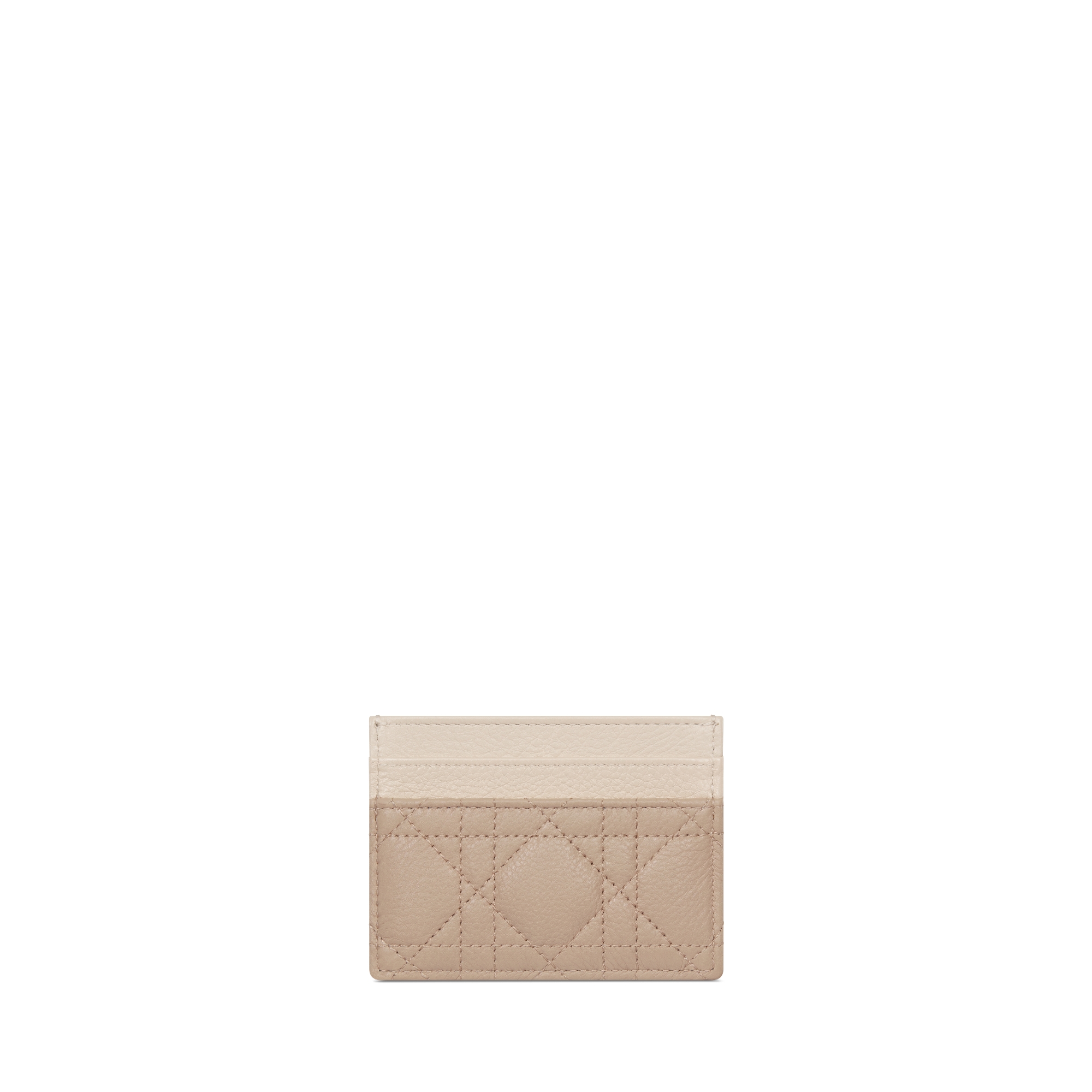 Dior Caro Freesia Card Holder Two-Tone Pink Beige and Light Ivory Cannage Calfskin E08
