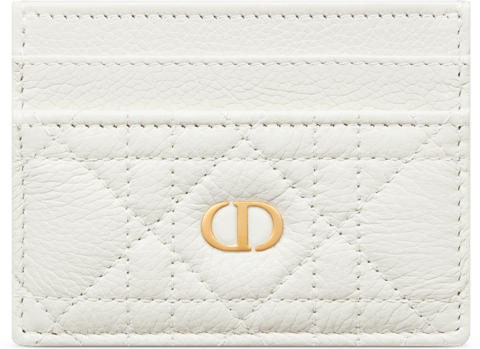 Dior Caro Freesia Card Holder Black Supple Cannage Calfskin DIOR