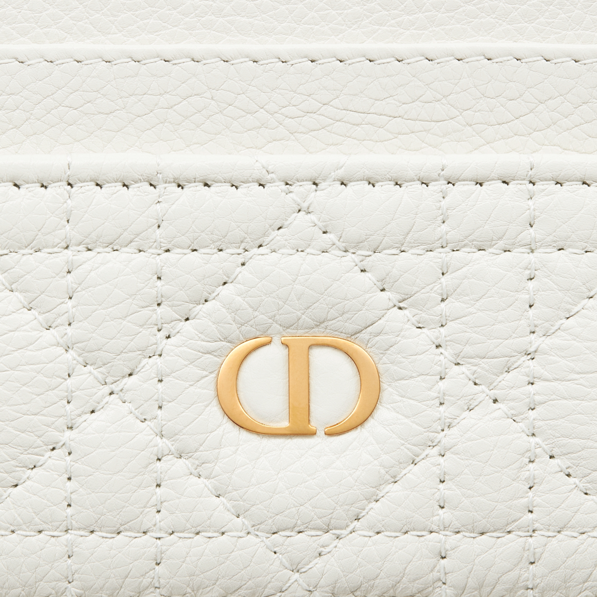 Dior Caro Freesia Card Holder Latte Supple Cannage Calfskin E09