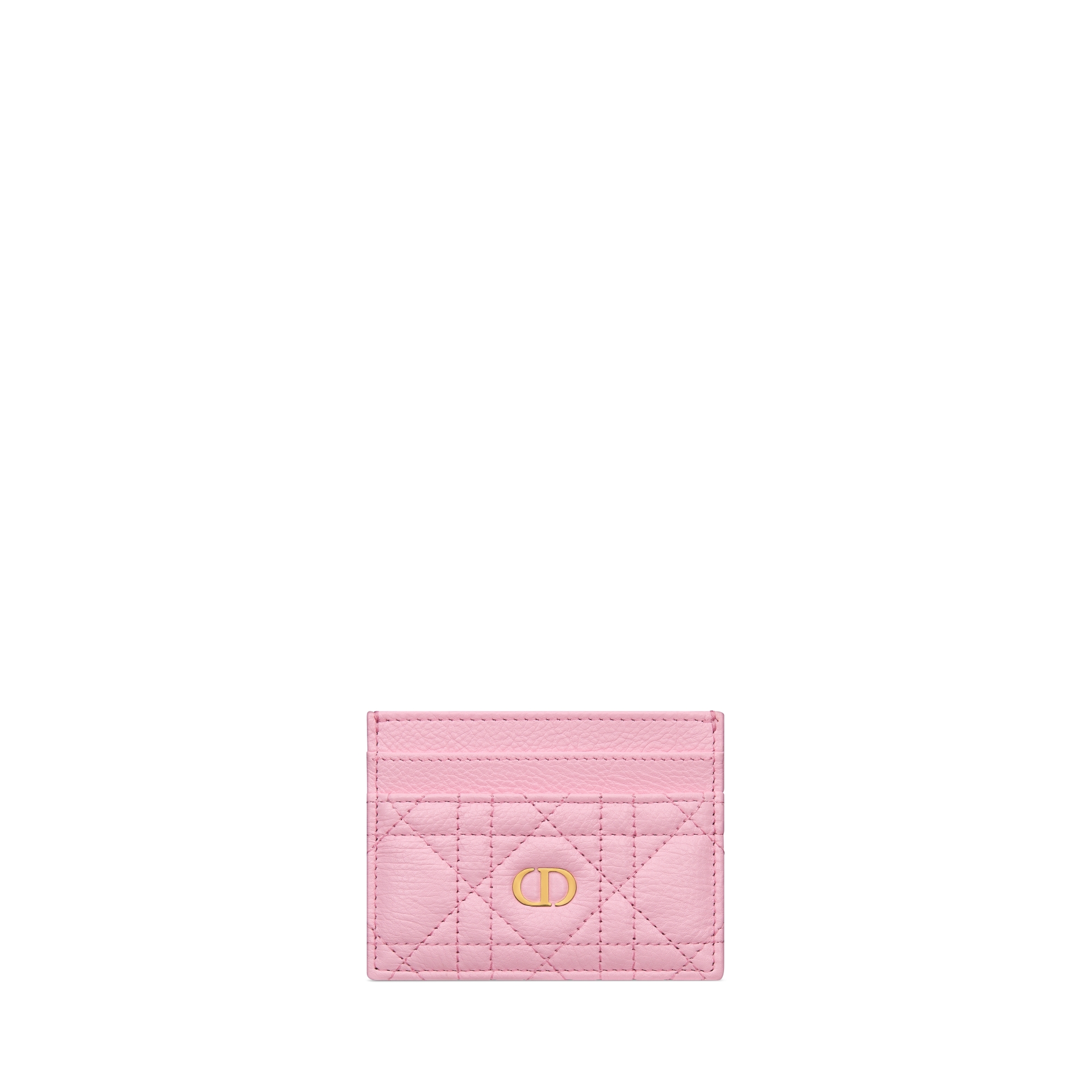 Dior Caro Freesia Card Holder Sweet Pink Supple Cannage Calfskin E01
