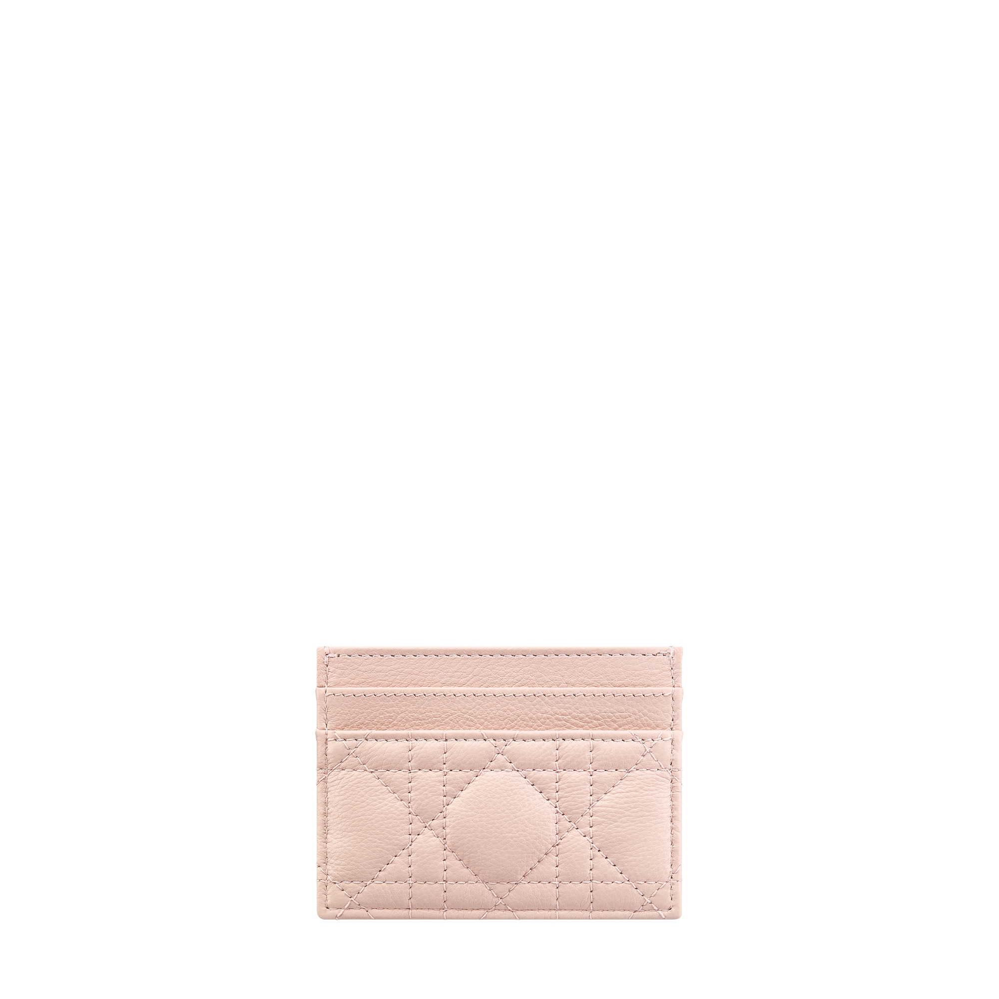 Dior Caro Freesia Card Holder Powder Pink Supple Cannage Calfskin E08