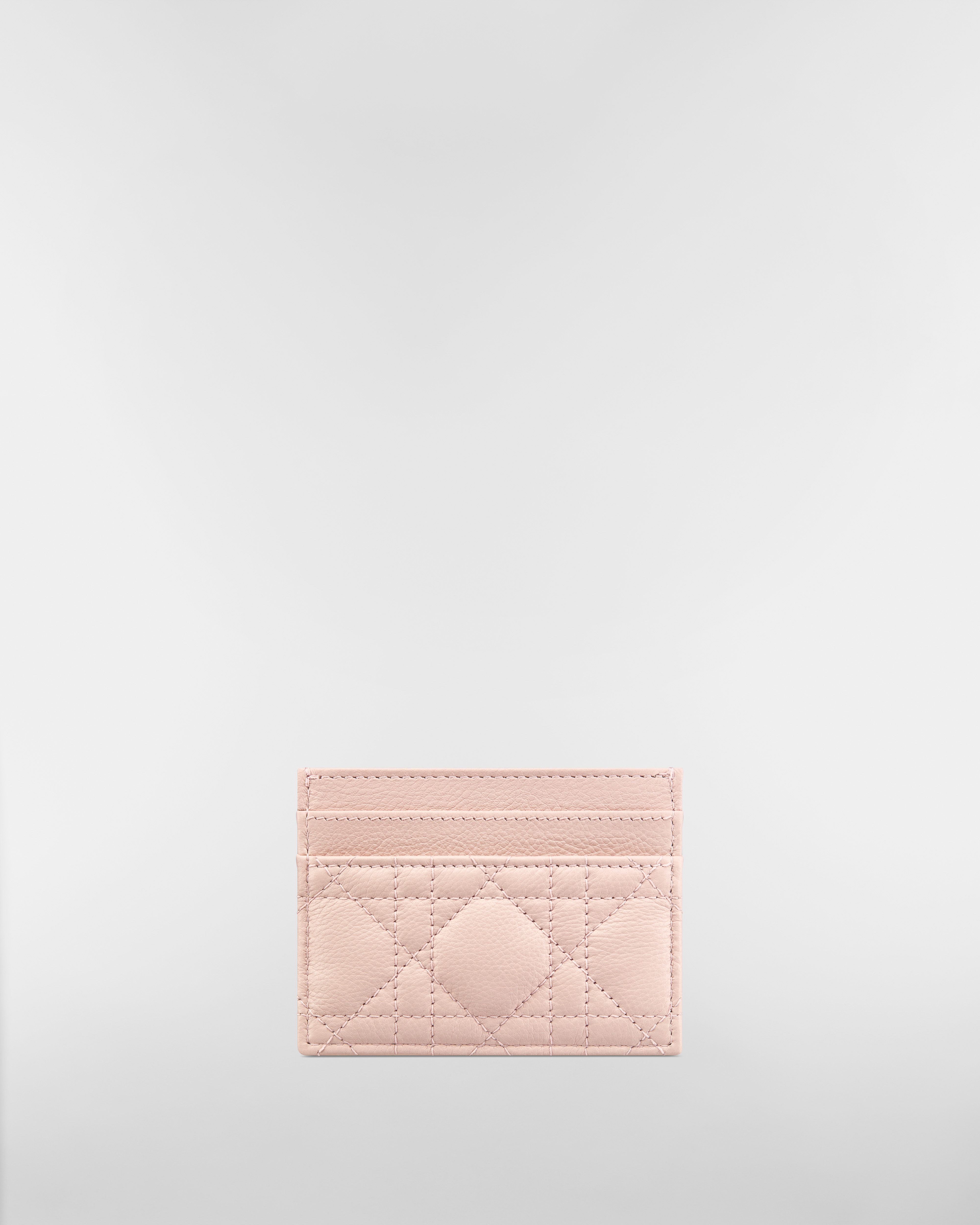 Dior Caro Freesia Card Holder Powder Pink Supple Cannage Calfskin E08