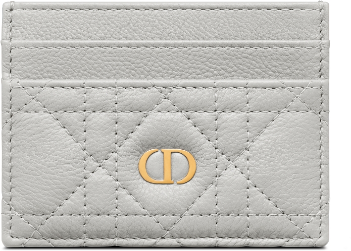 Dior Caro Freesia Card Holder Black Supple Cannage Calfskin DIOR