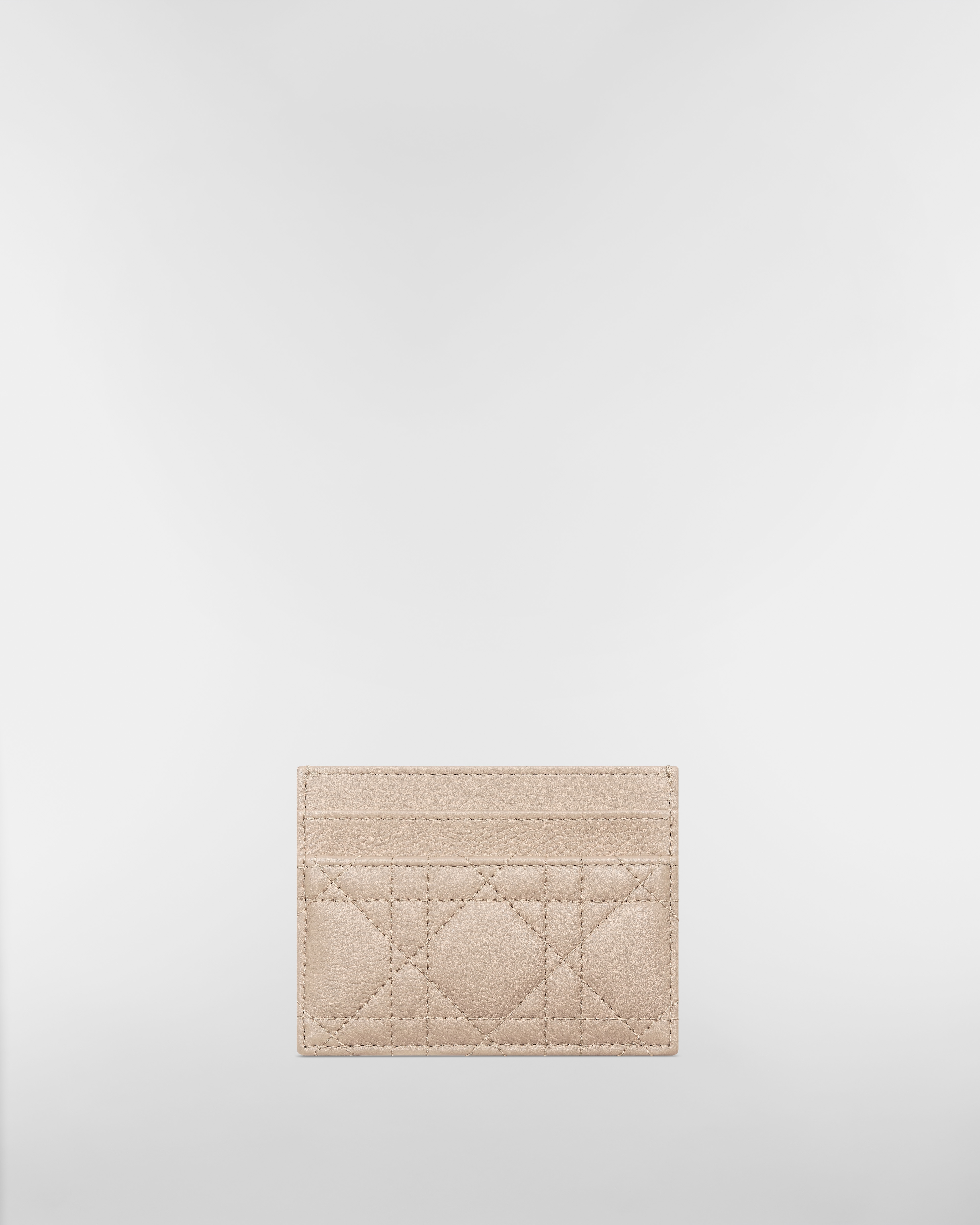 Dior Caro Freesia 카드 지갑 파우더 베이지 서플 까나쥬 송아지 가죽 E08