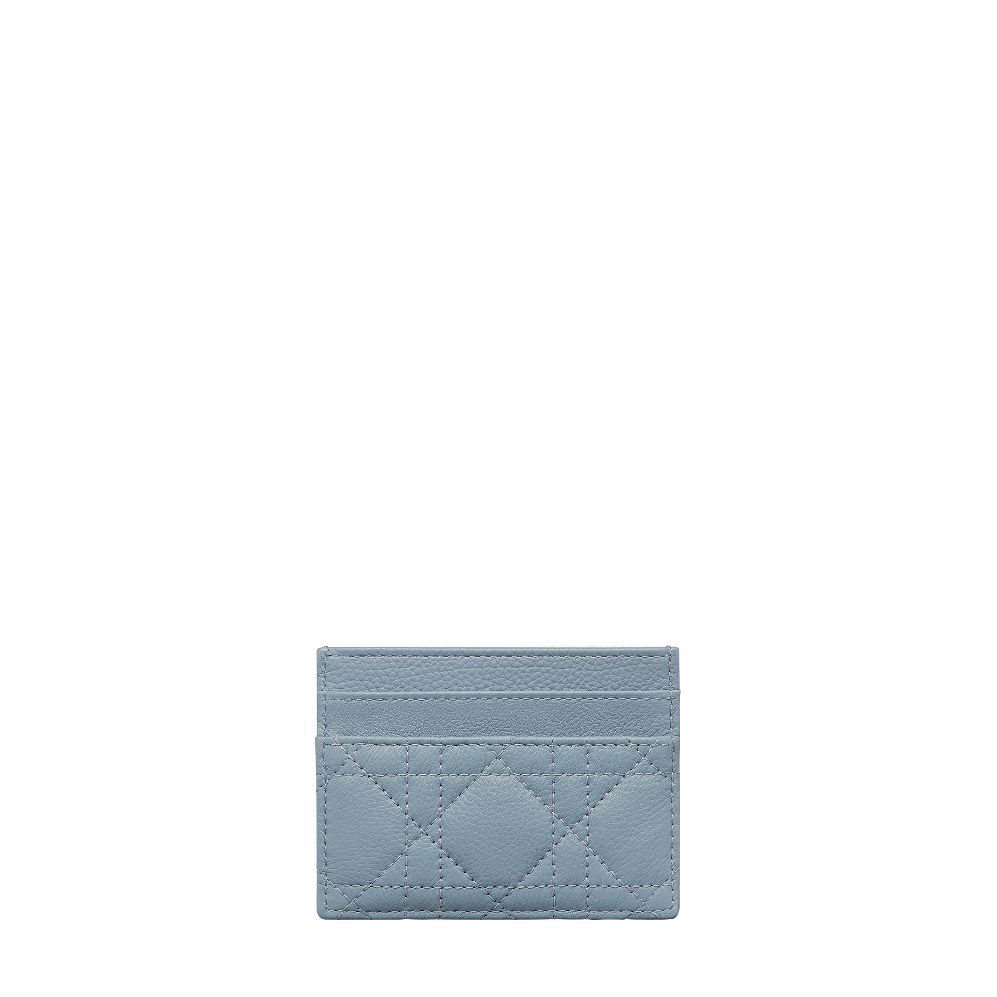 Dior Caro Freesia Card Holder Cloud Blue Supple Cannage Calfskin E08