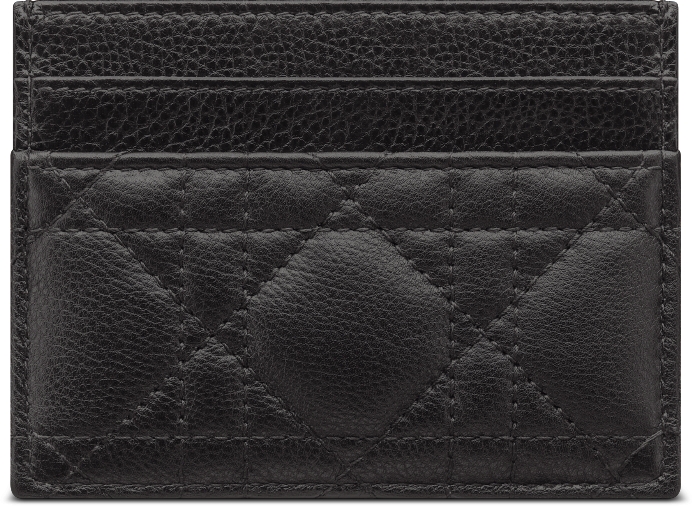 Dior Caro Freesia Card Holder Black Supple Cannage Calfskin DIOR