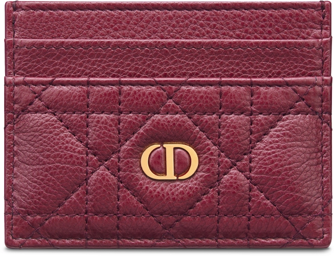 Dior Caro Freesia Card Holder Cloud Blue Supple Cannage Calfskin DIOR